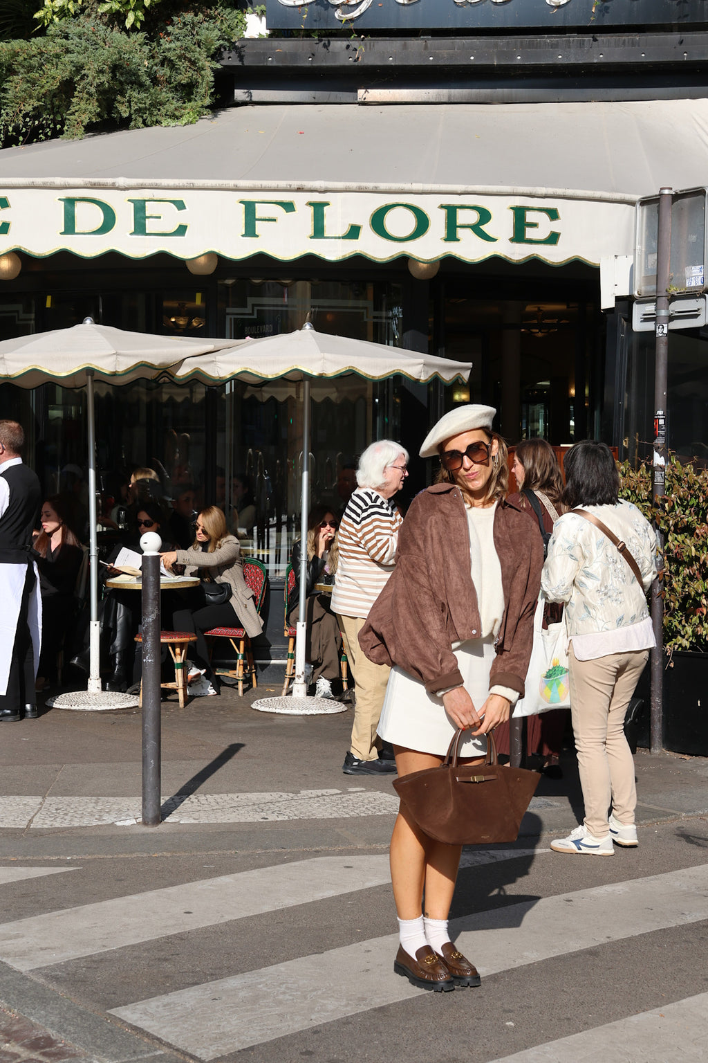 Niki choco suède bomber jacket