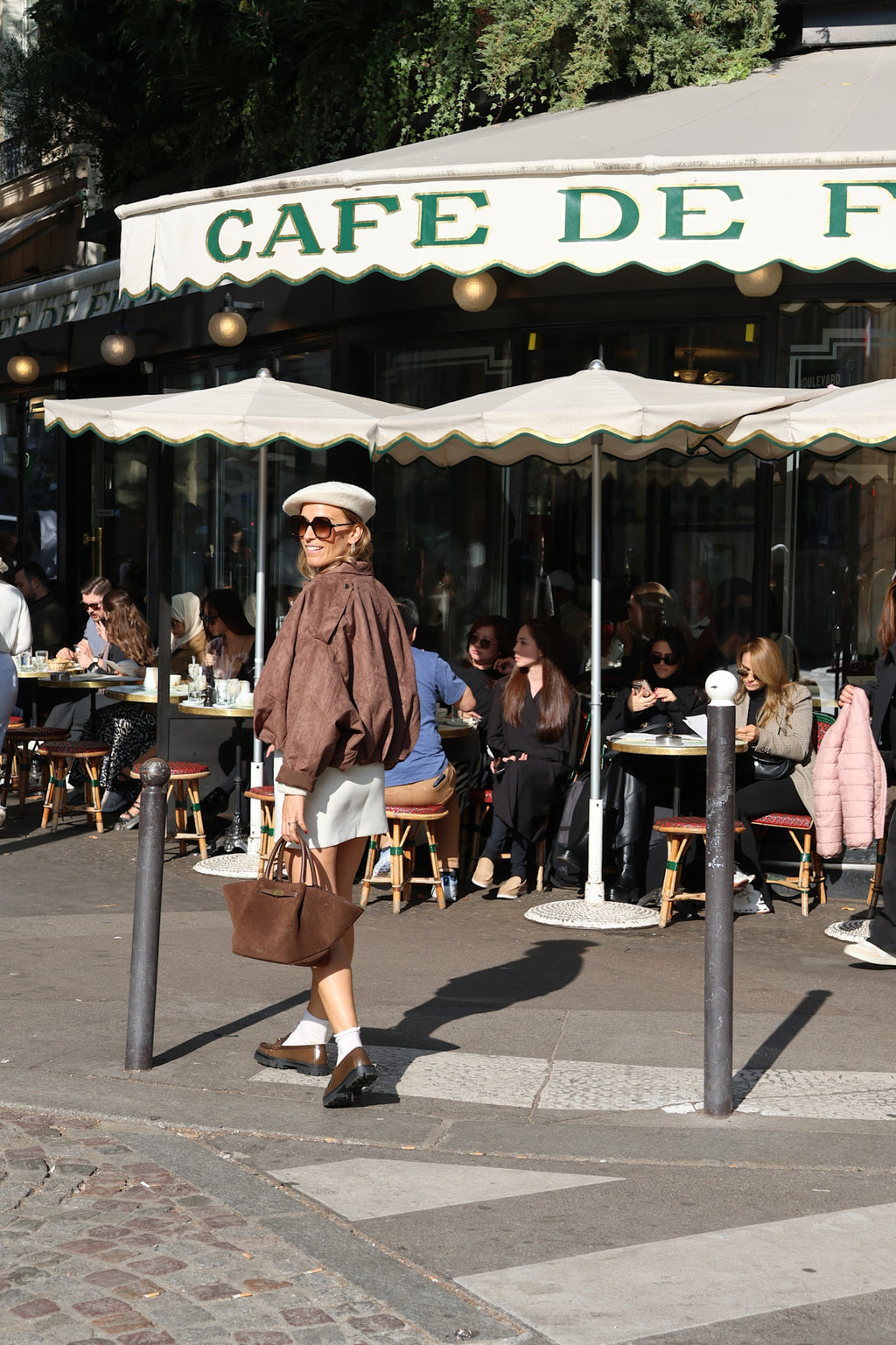 Niki choco suède bomber jacket