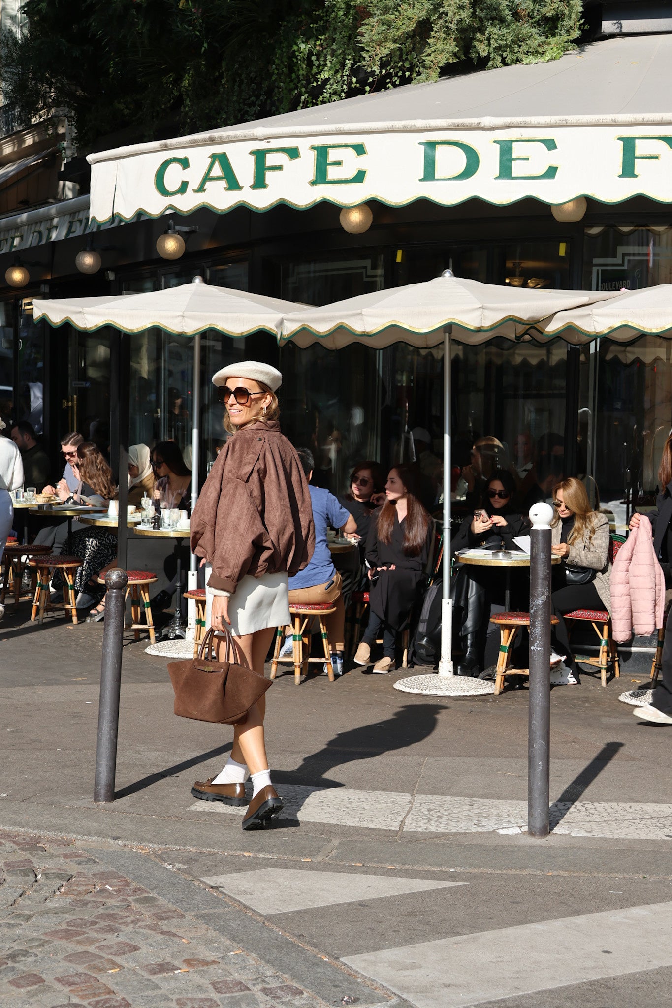 Niki choco suède bomber jacket