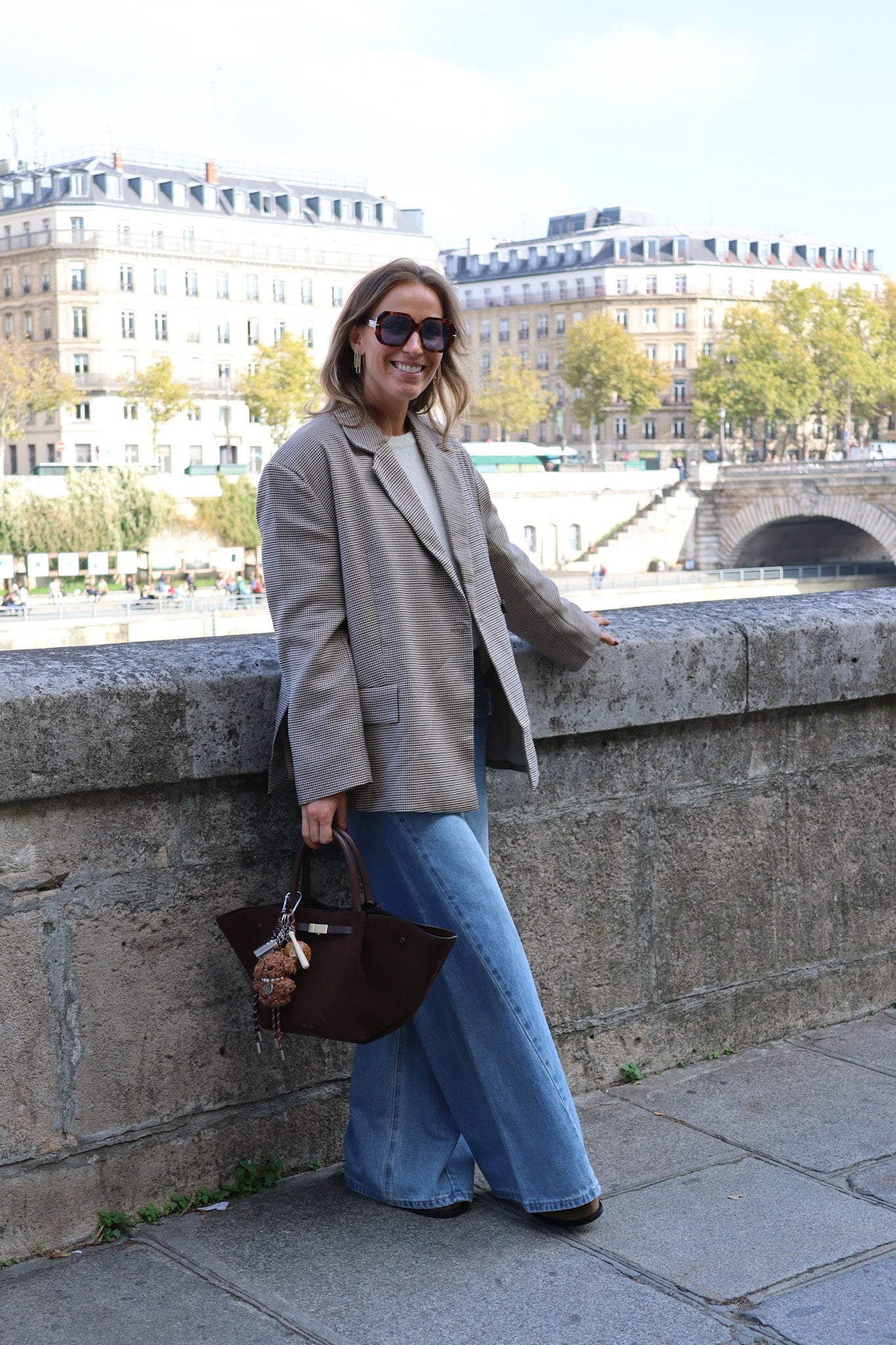 Camille checked blazer choco