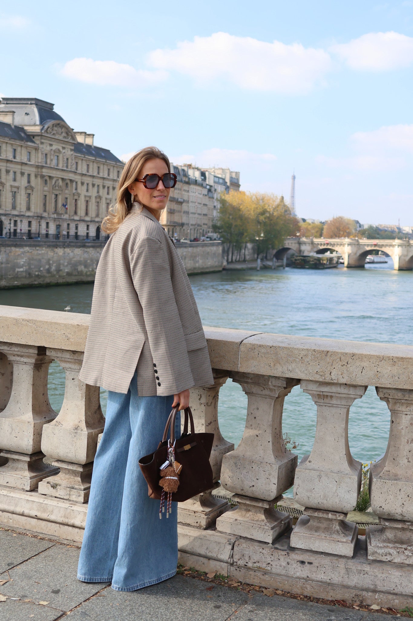 Camille checked blazer choco