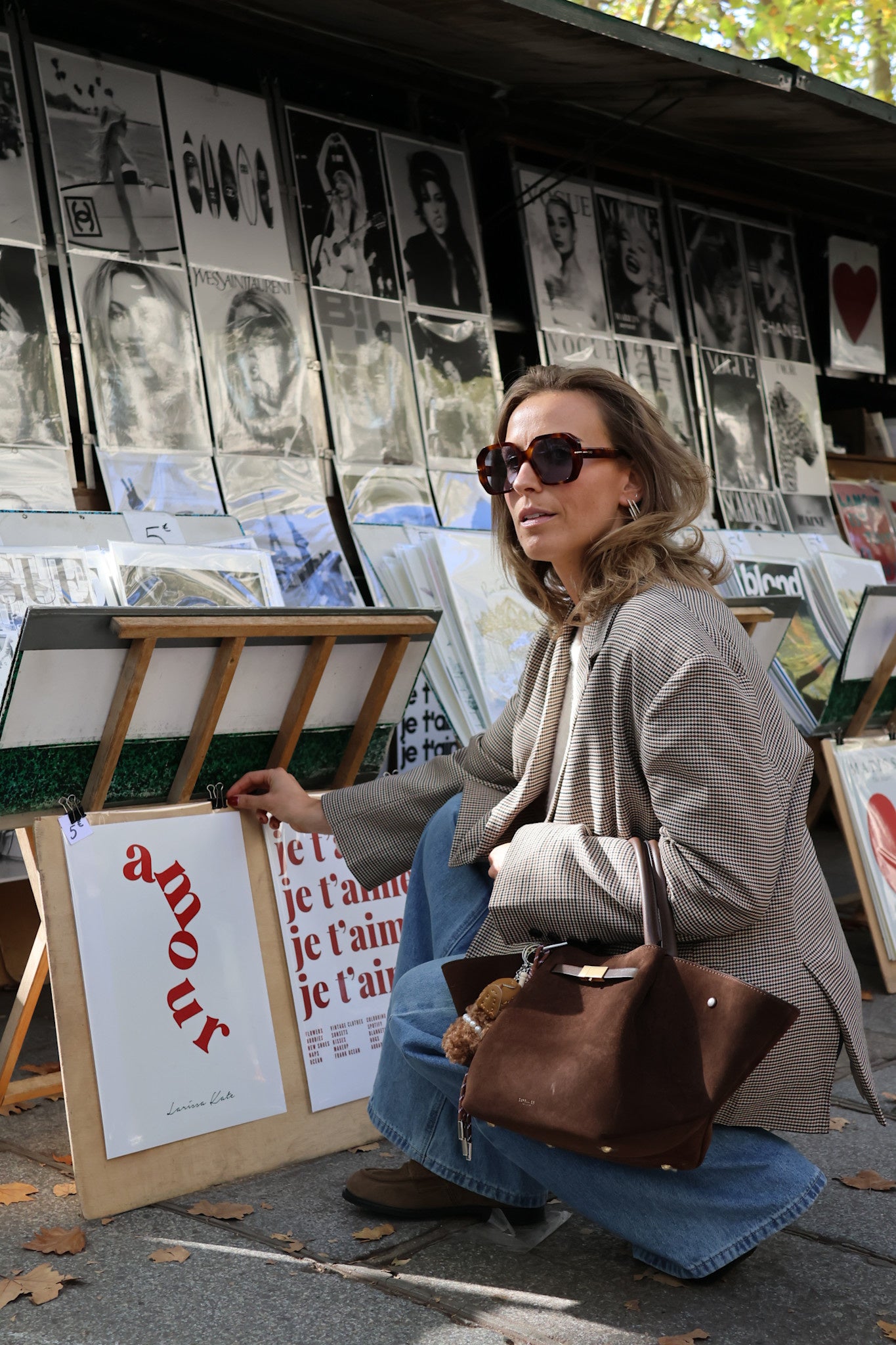 Camille checked blazer choco