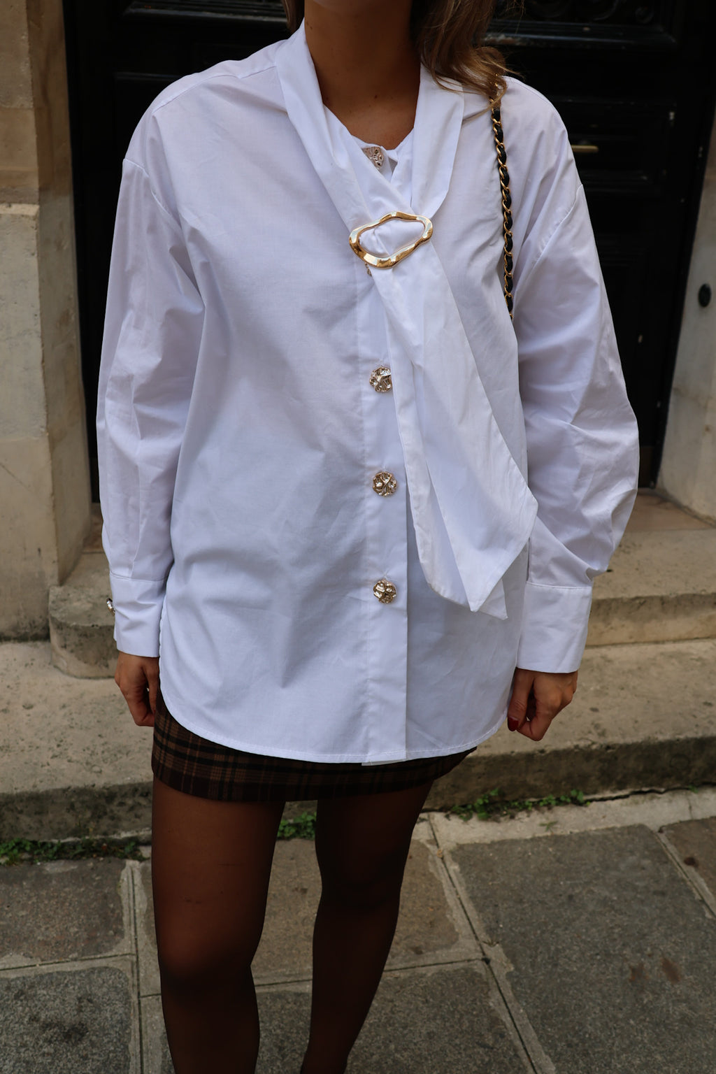 Sylvie detail blouse white