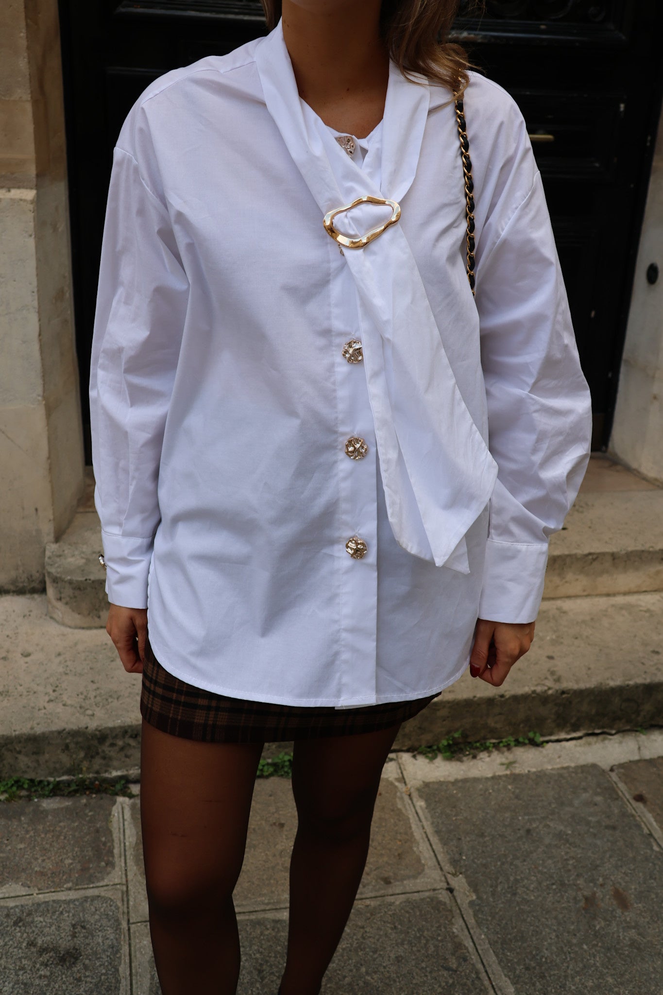 Sylvie detail blouse white
