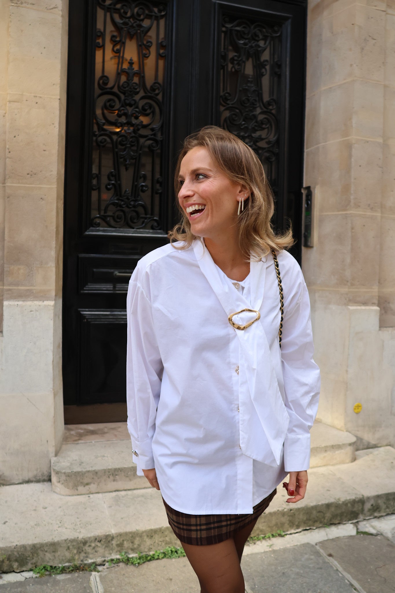 Sylvie detail blouse white