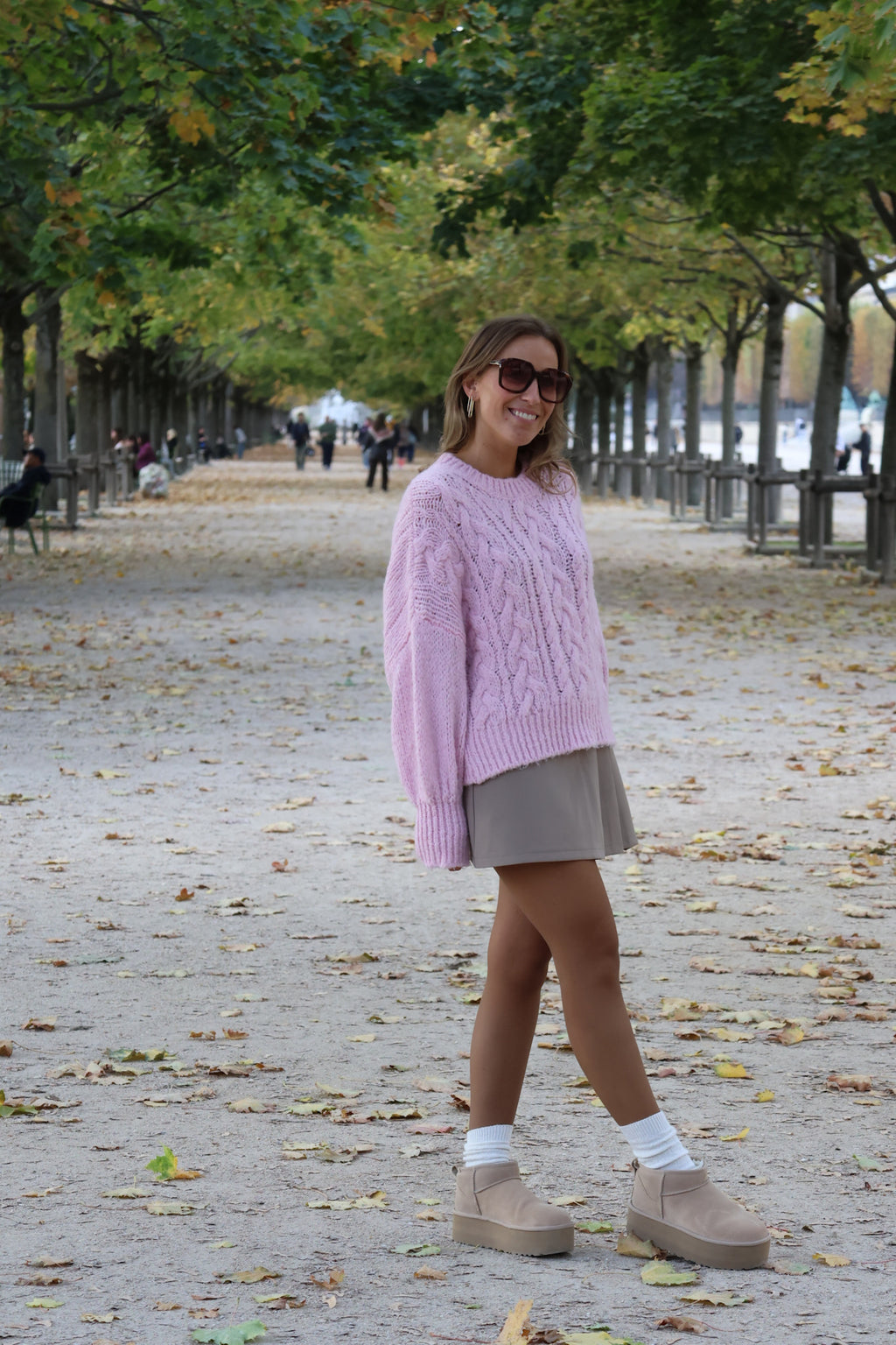 Emilia cable knit pink