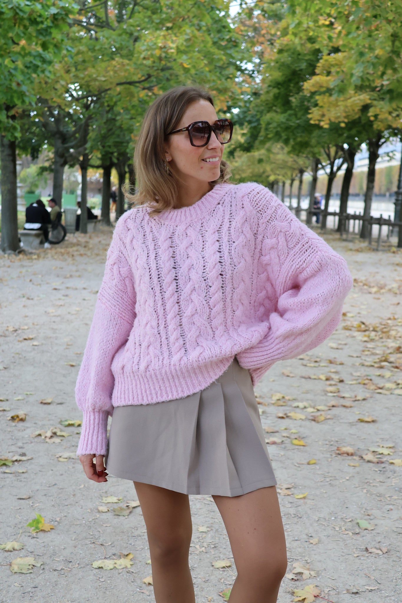 Emilia cable knit pink