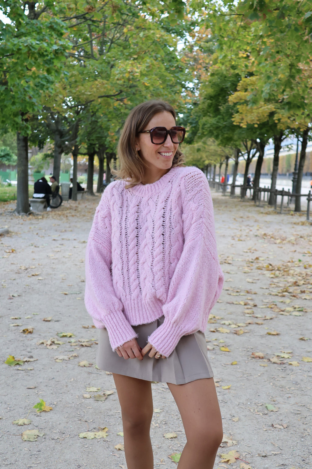 Emilia cable knit pink