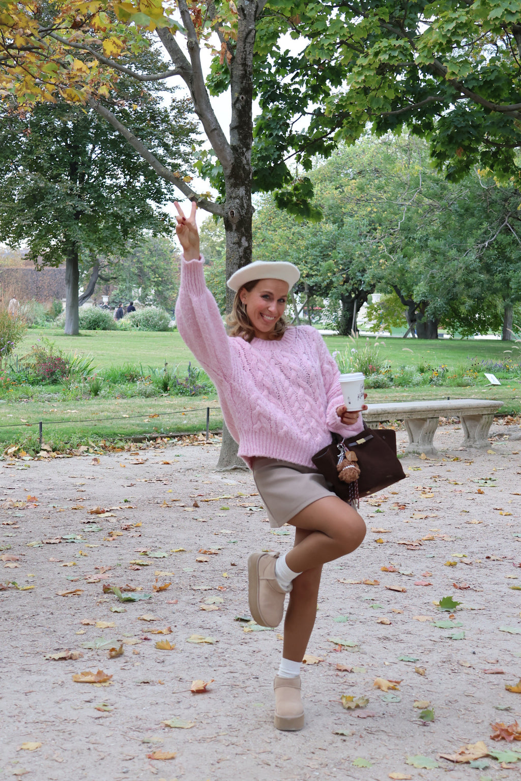 Emilia cable knit pink