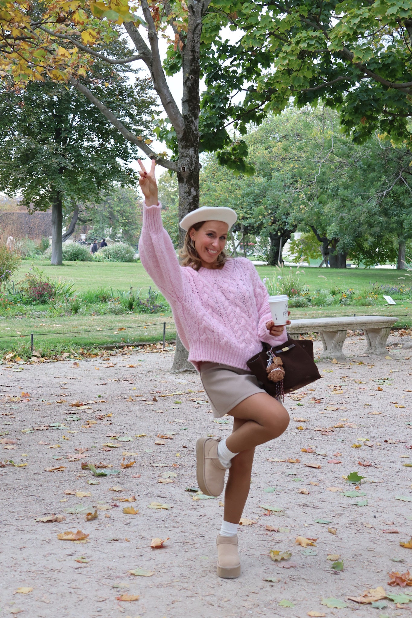 Emilia cable knit pink