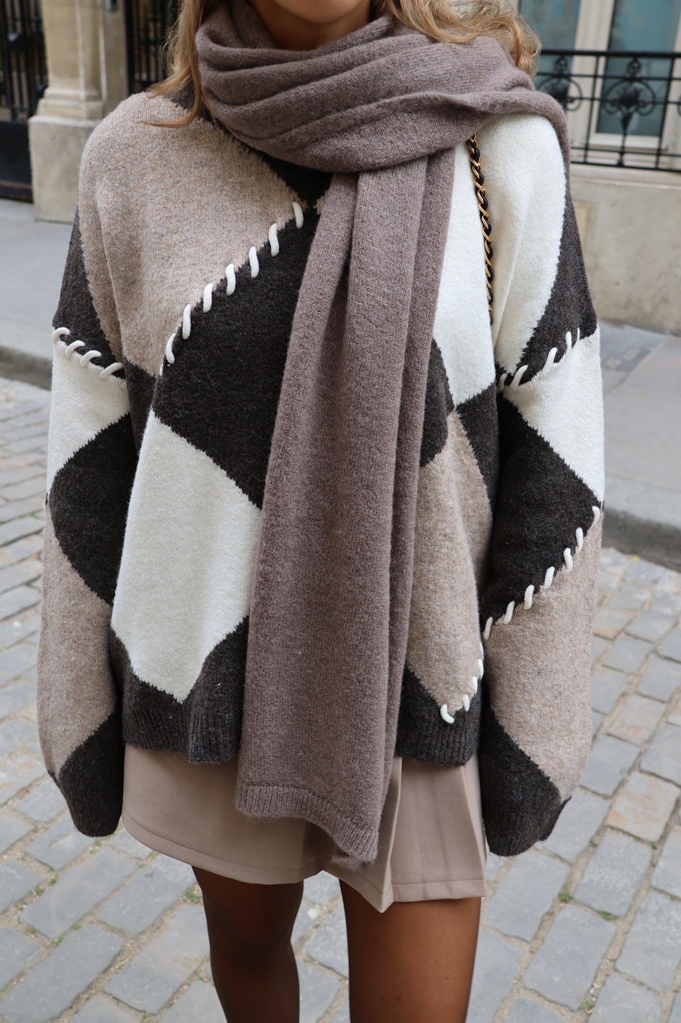 Valentine scarf taupe