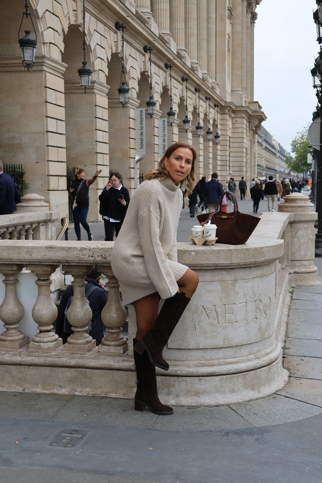 Mindy knit dress beige