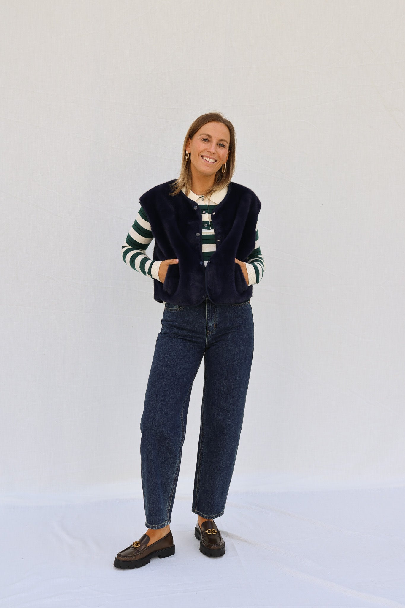 Maud barrel jeans dark denim