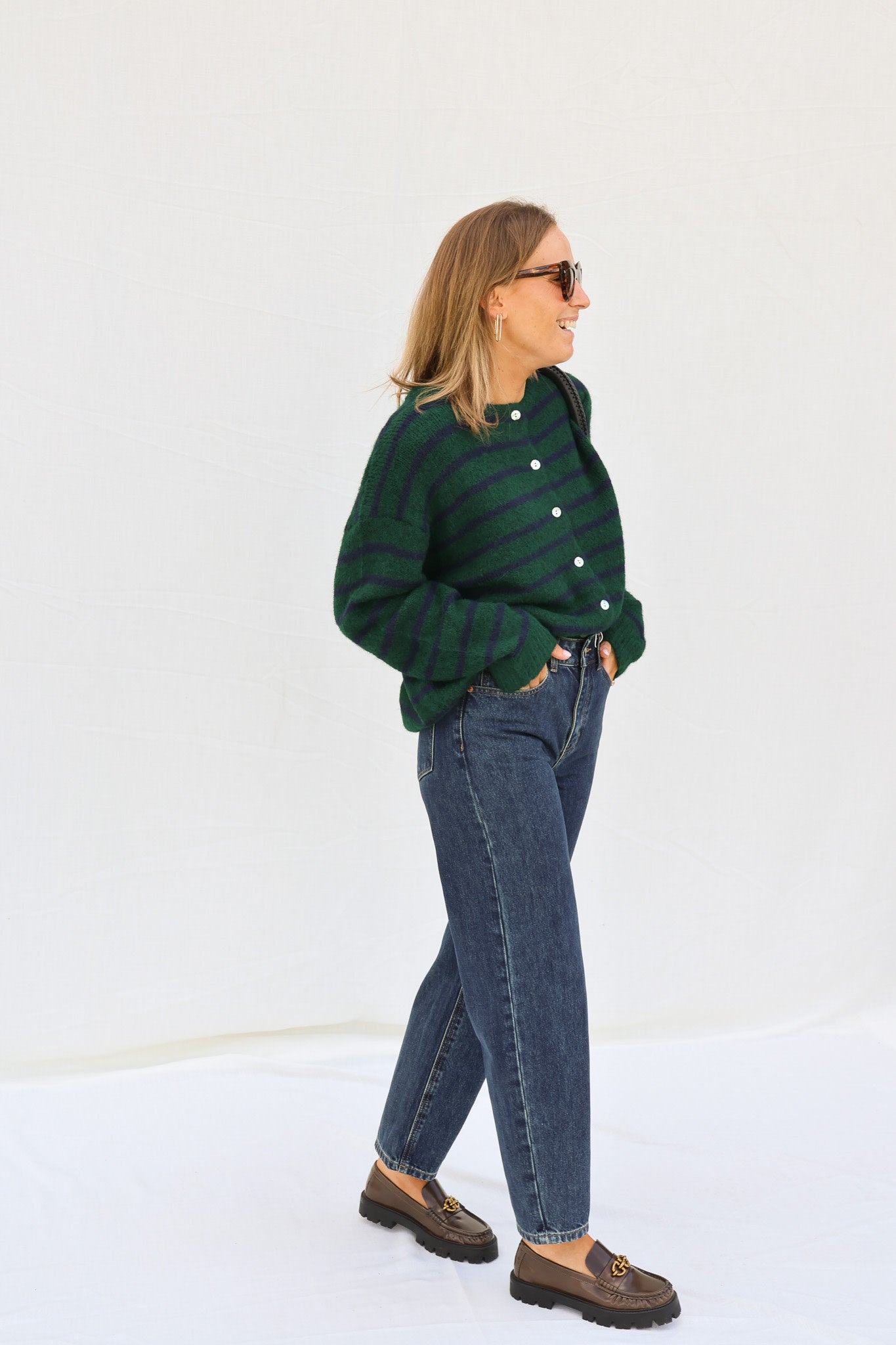 Maud barrel jeans dark denim