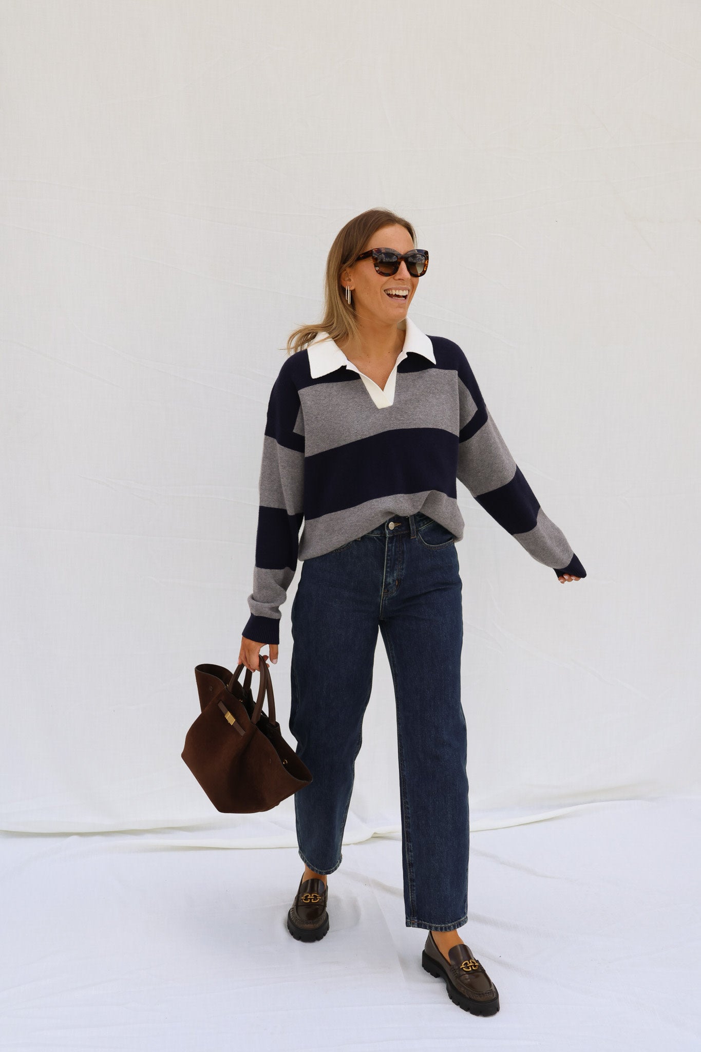 Maud barrel jeans dark denim