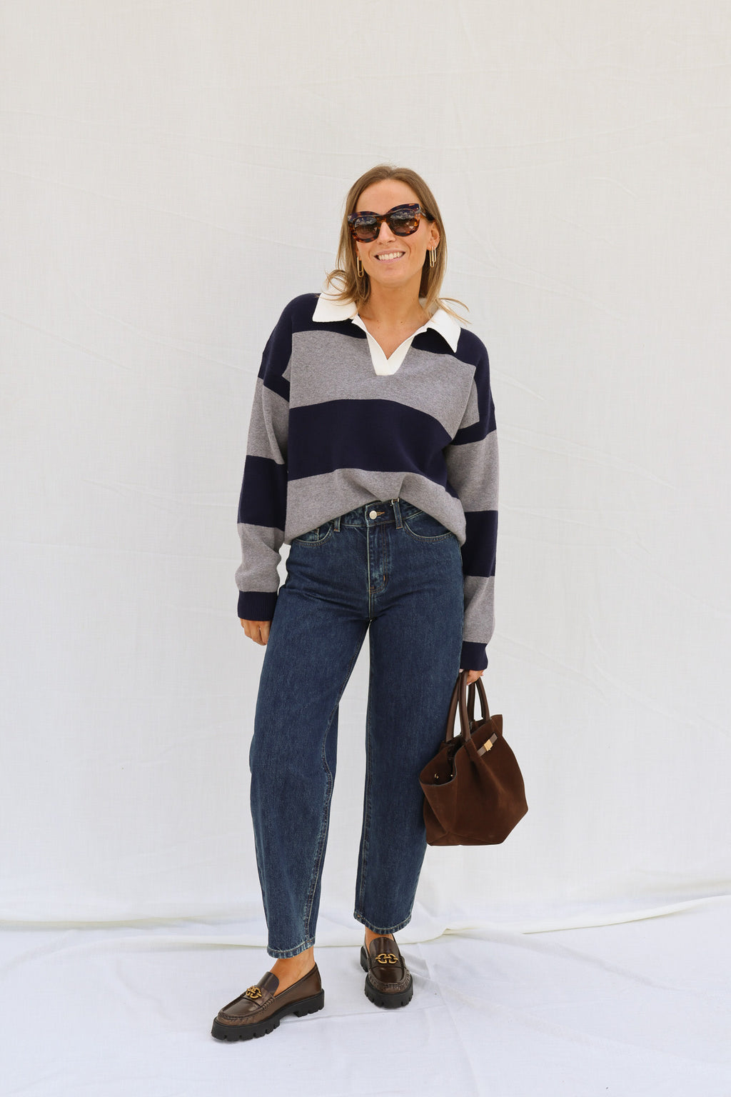 Maud barrel jeans dark denim