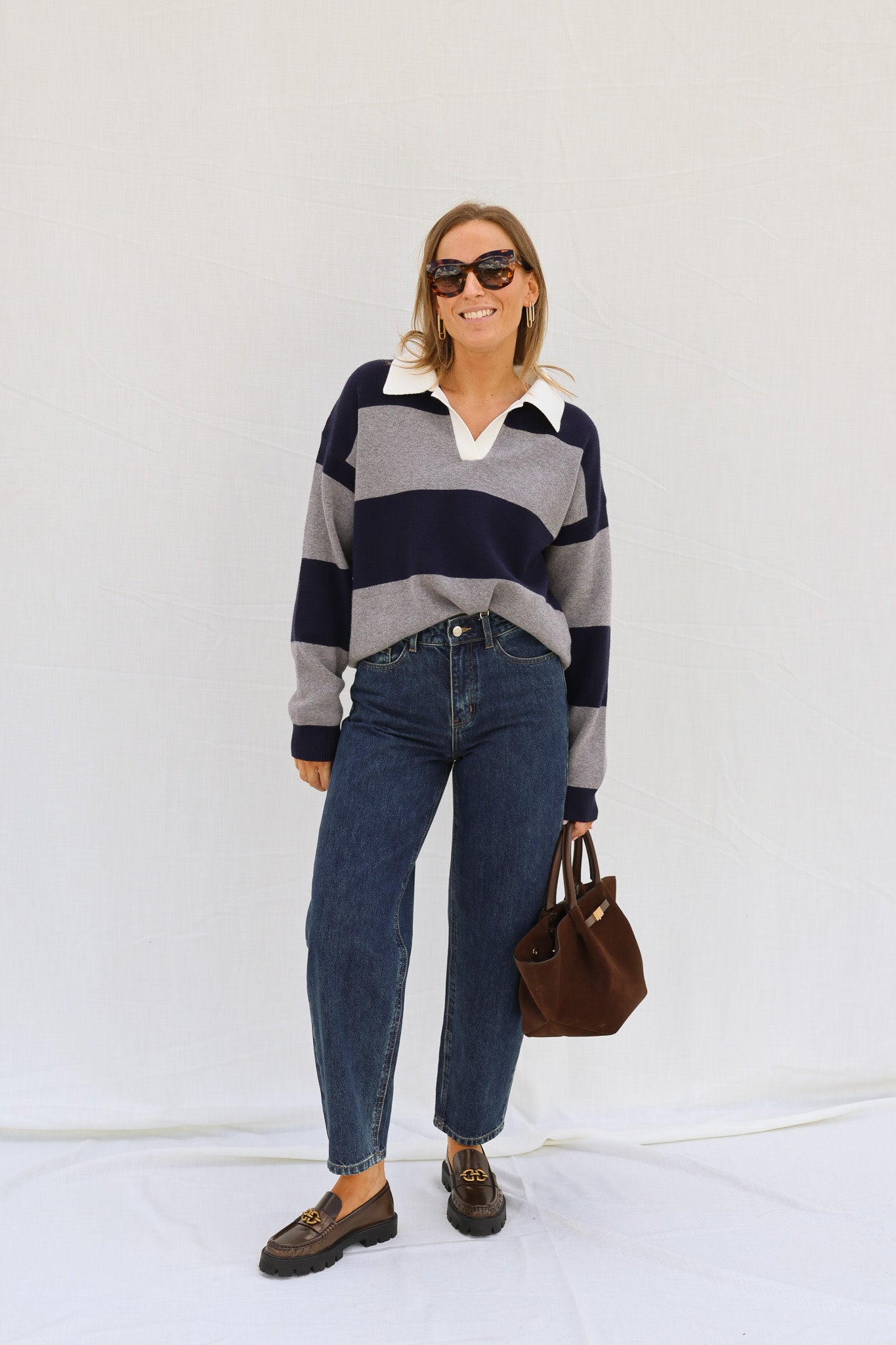 Maud barrel jeans dark denim