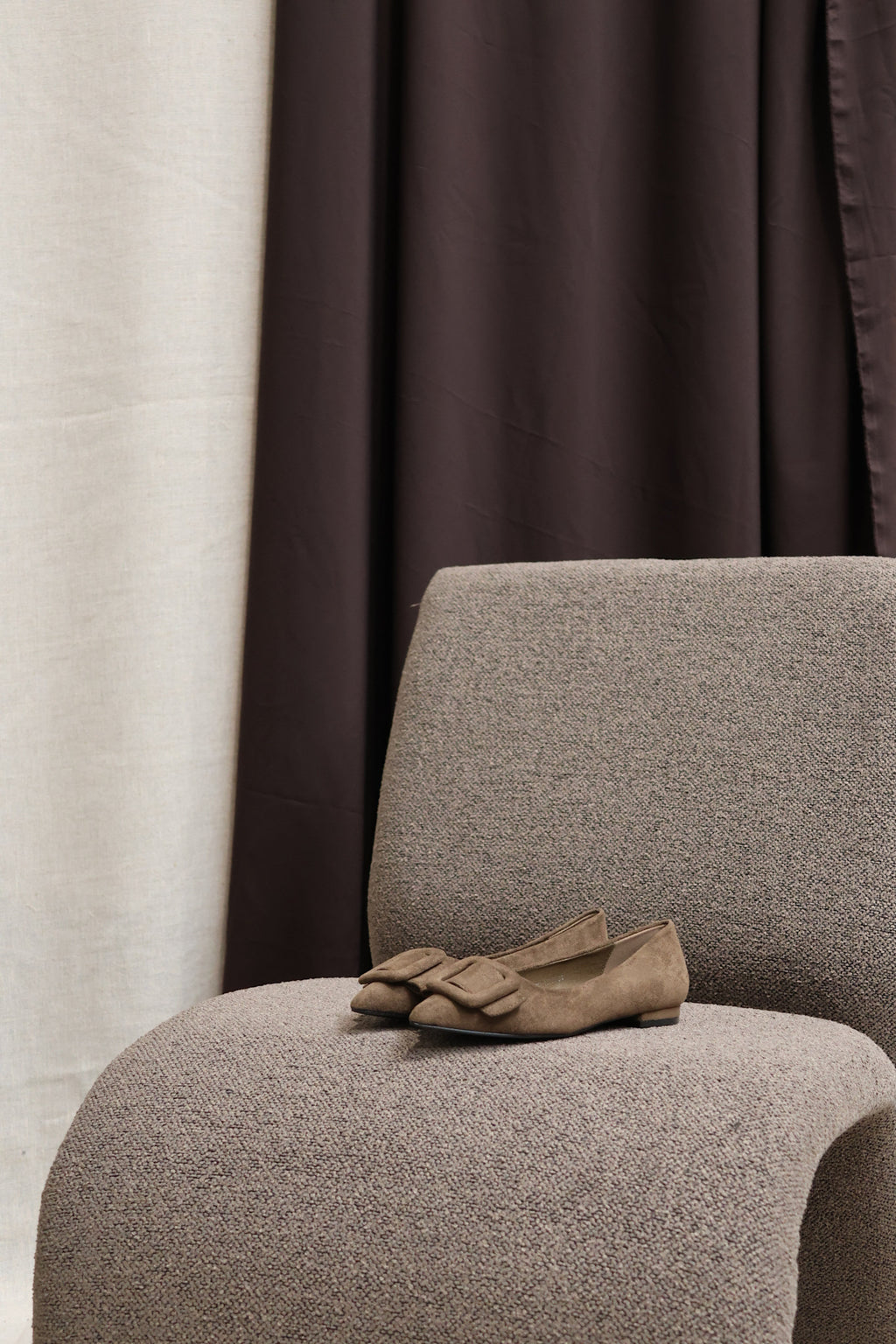 Lotte detail ballerina bruin