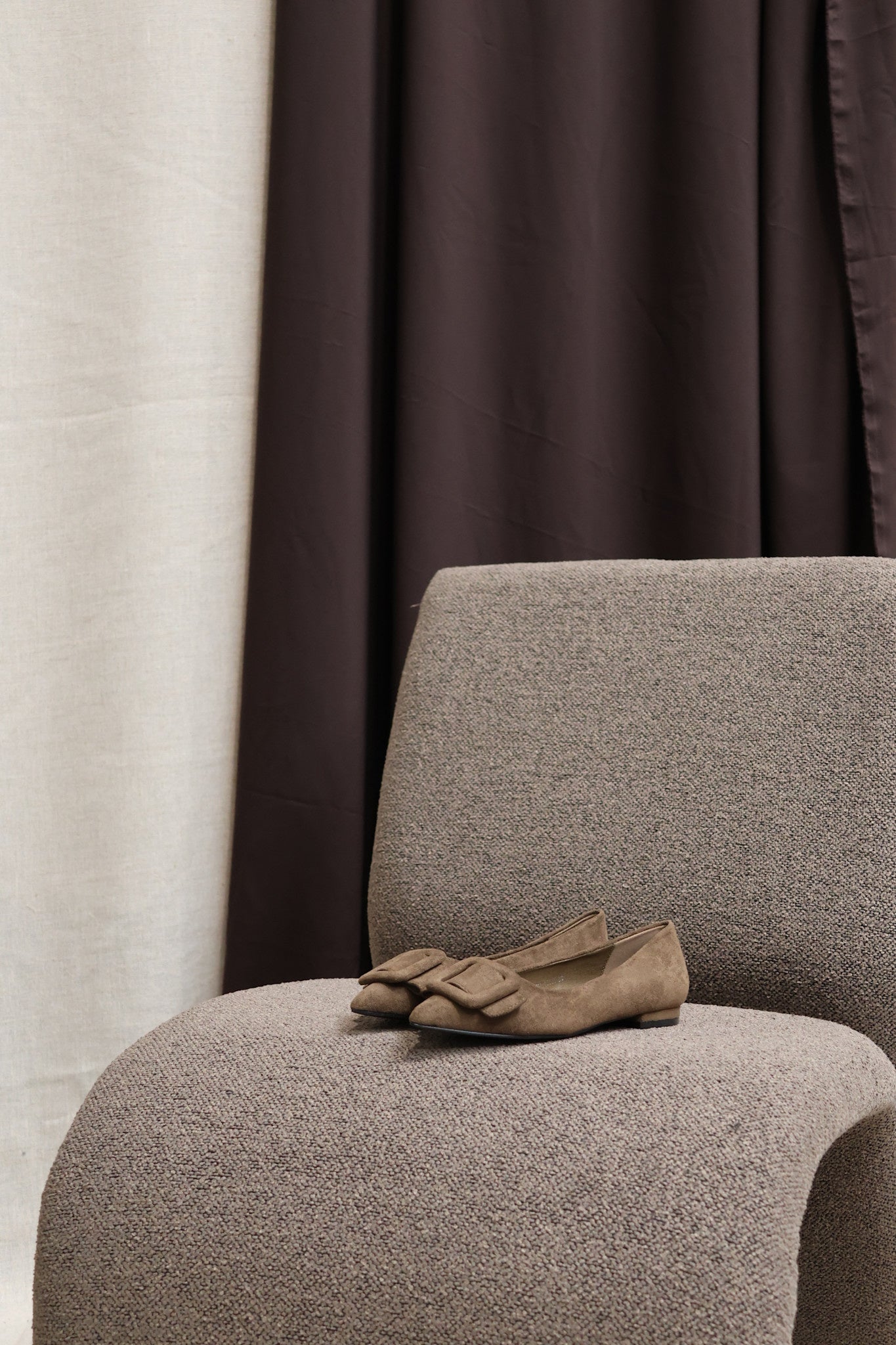 Lotte detail ballerina bruin