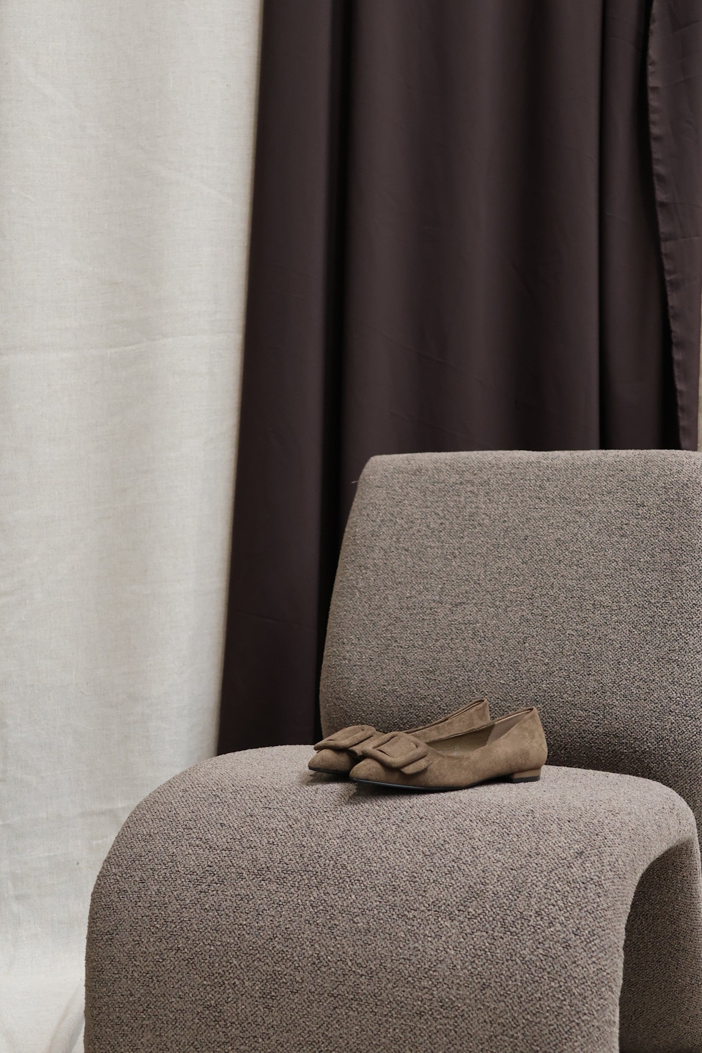 Lotte detail ballerina bruin