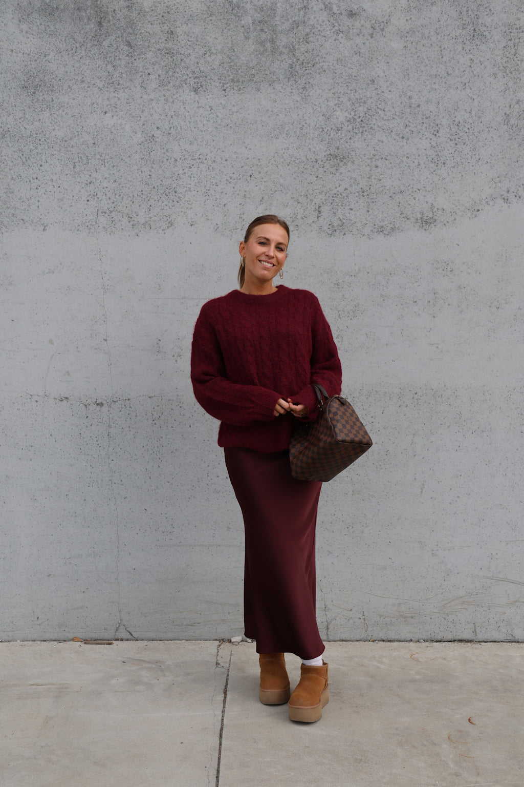 Alizée cable knit burgundy