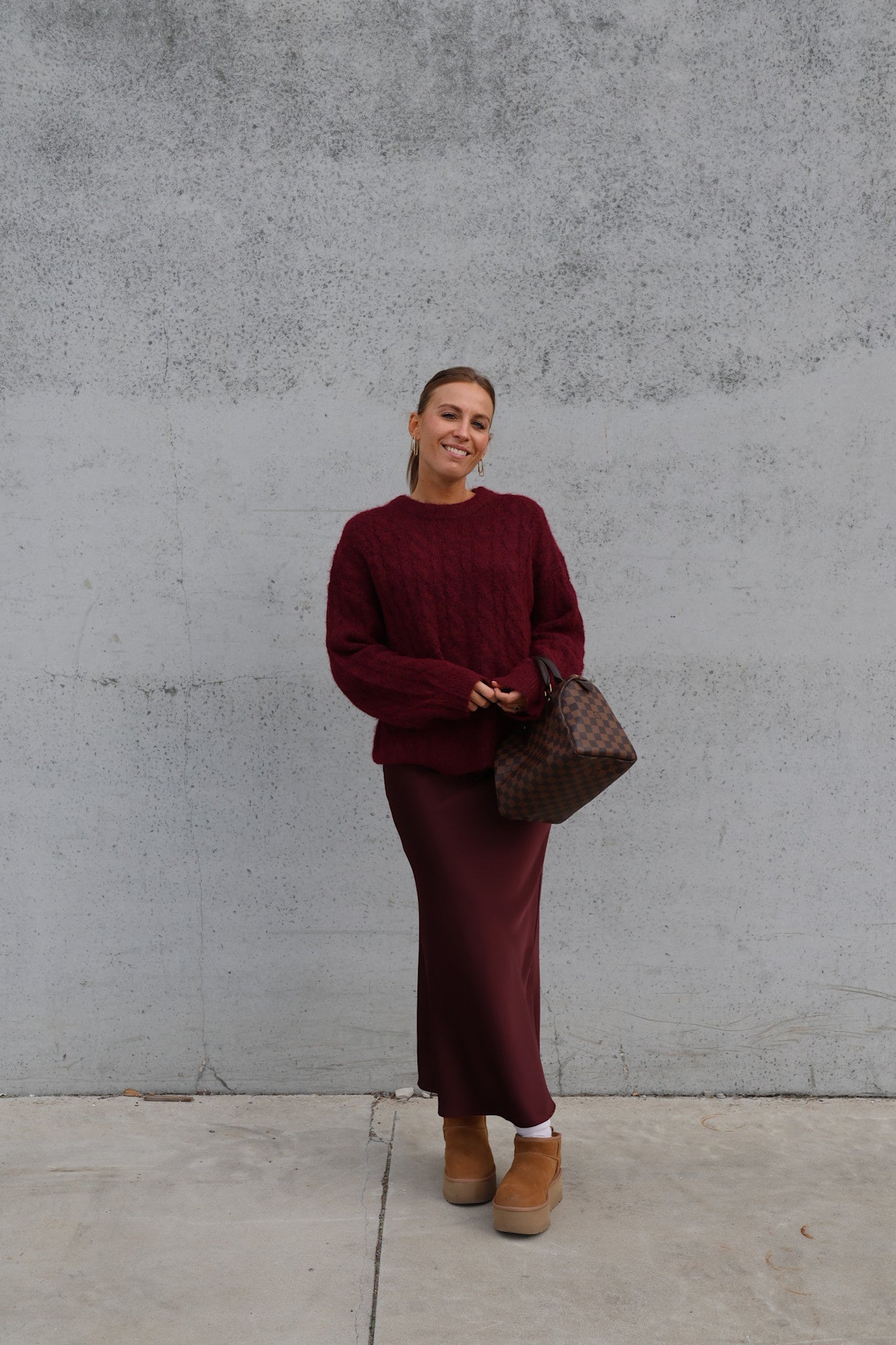 Alizée cable knit burgundy