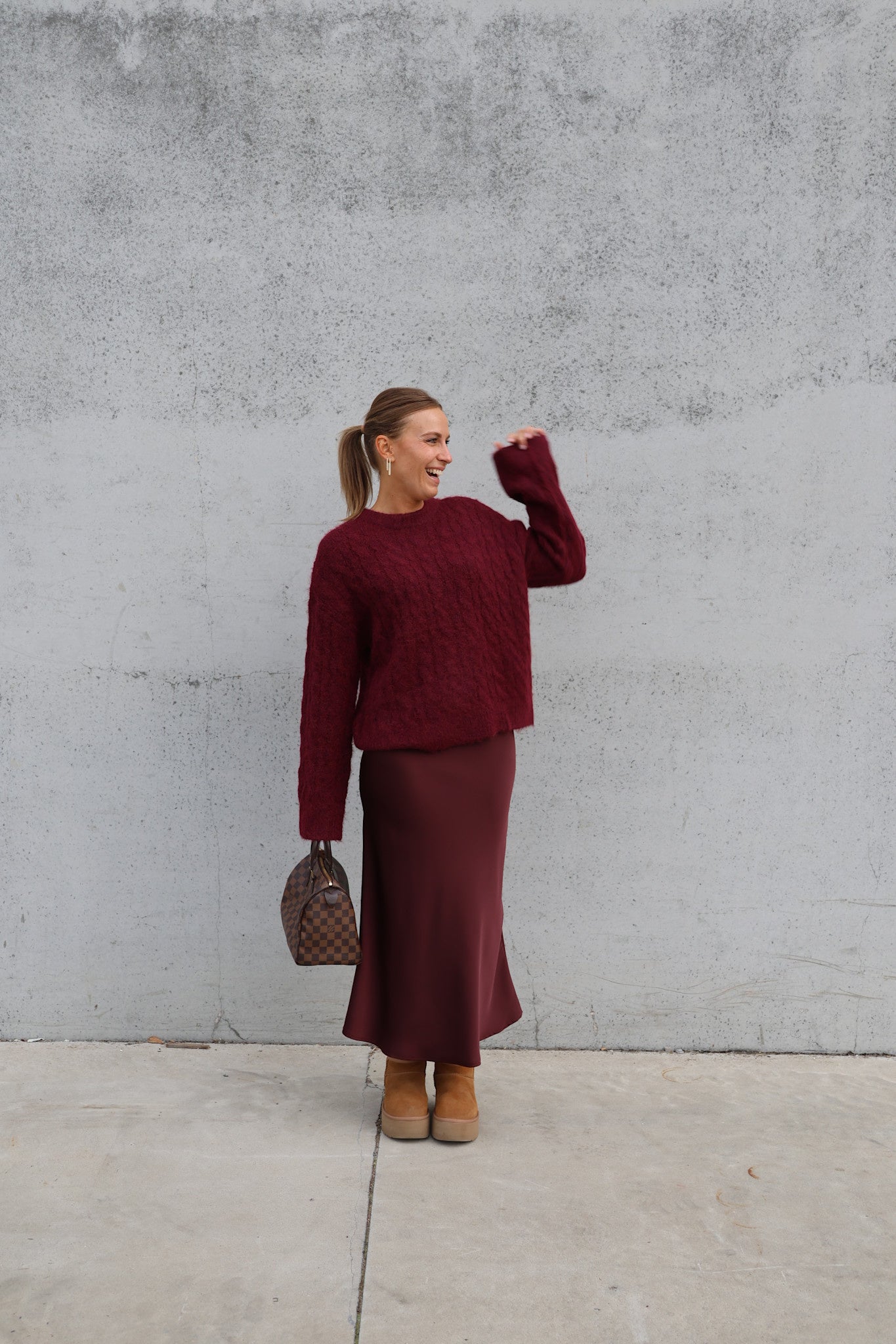 Alizée cable knit burgundy