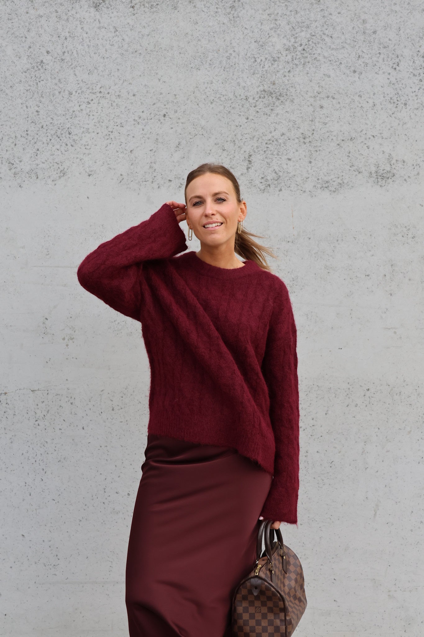 Alizée cable knit burgundy