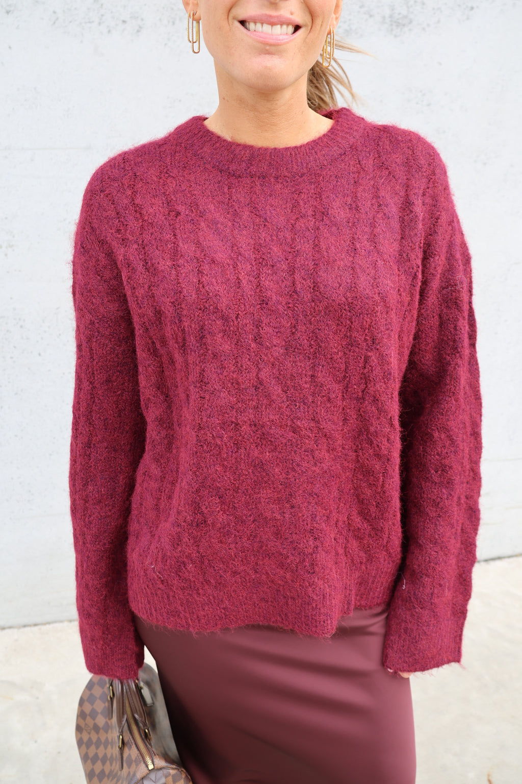 Alizée cable knit burgundy