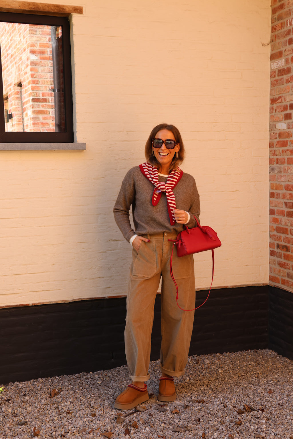 Marilie knit with detail taupe