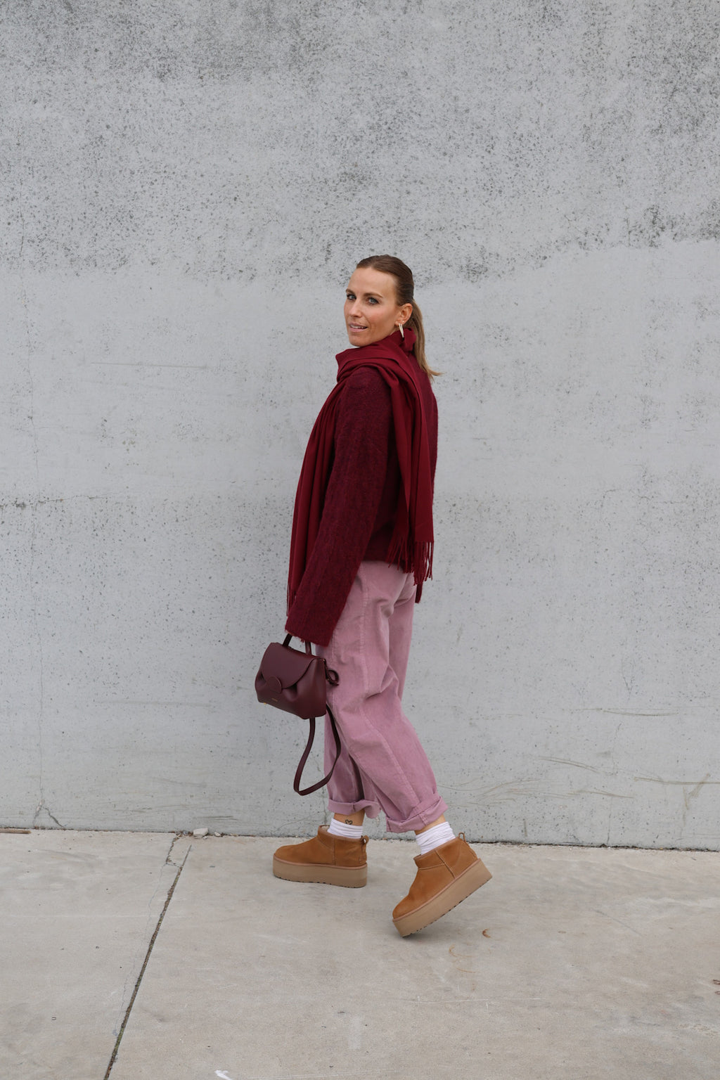 Alizée cable knit burgundy