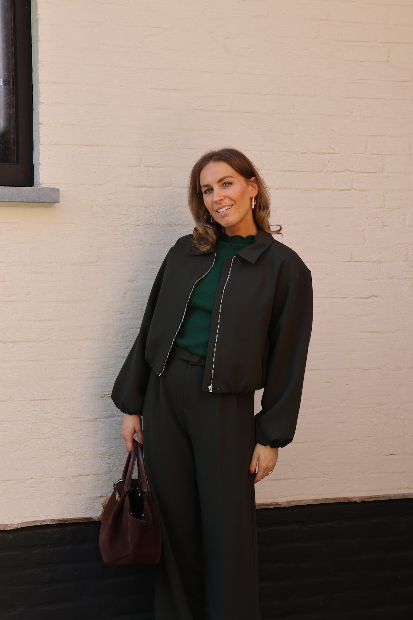 Linde cropped vestje diepgroen