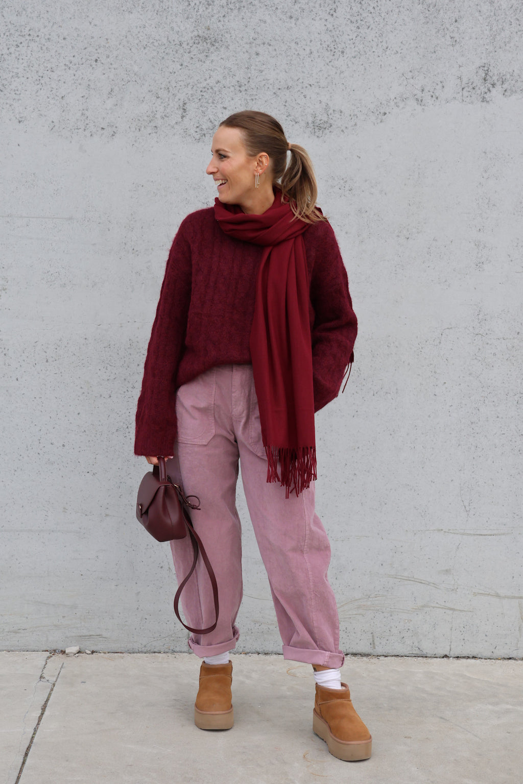 Alizée cable knit burgundy
