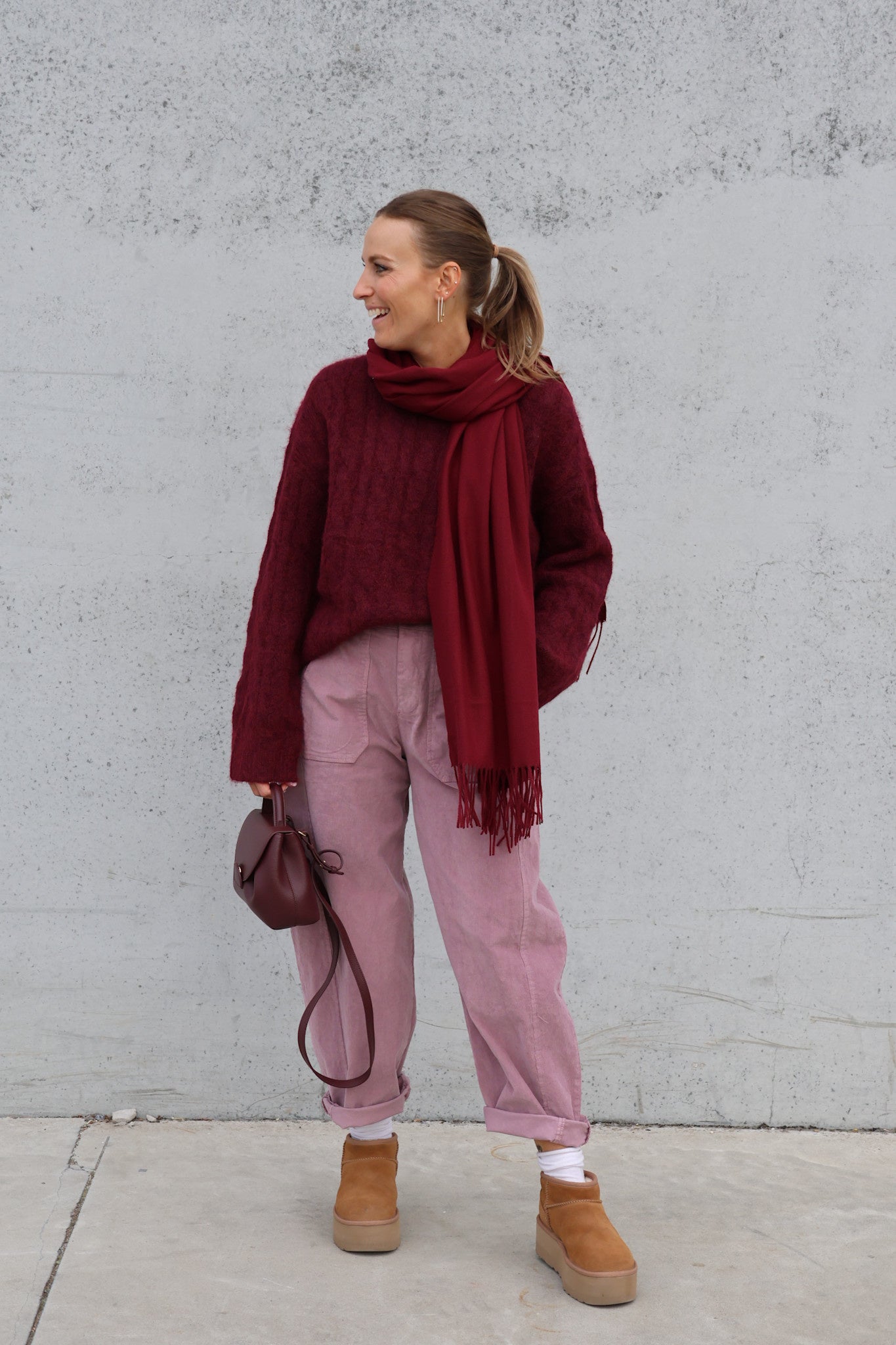 Alizée cable knit burgundy
