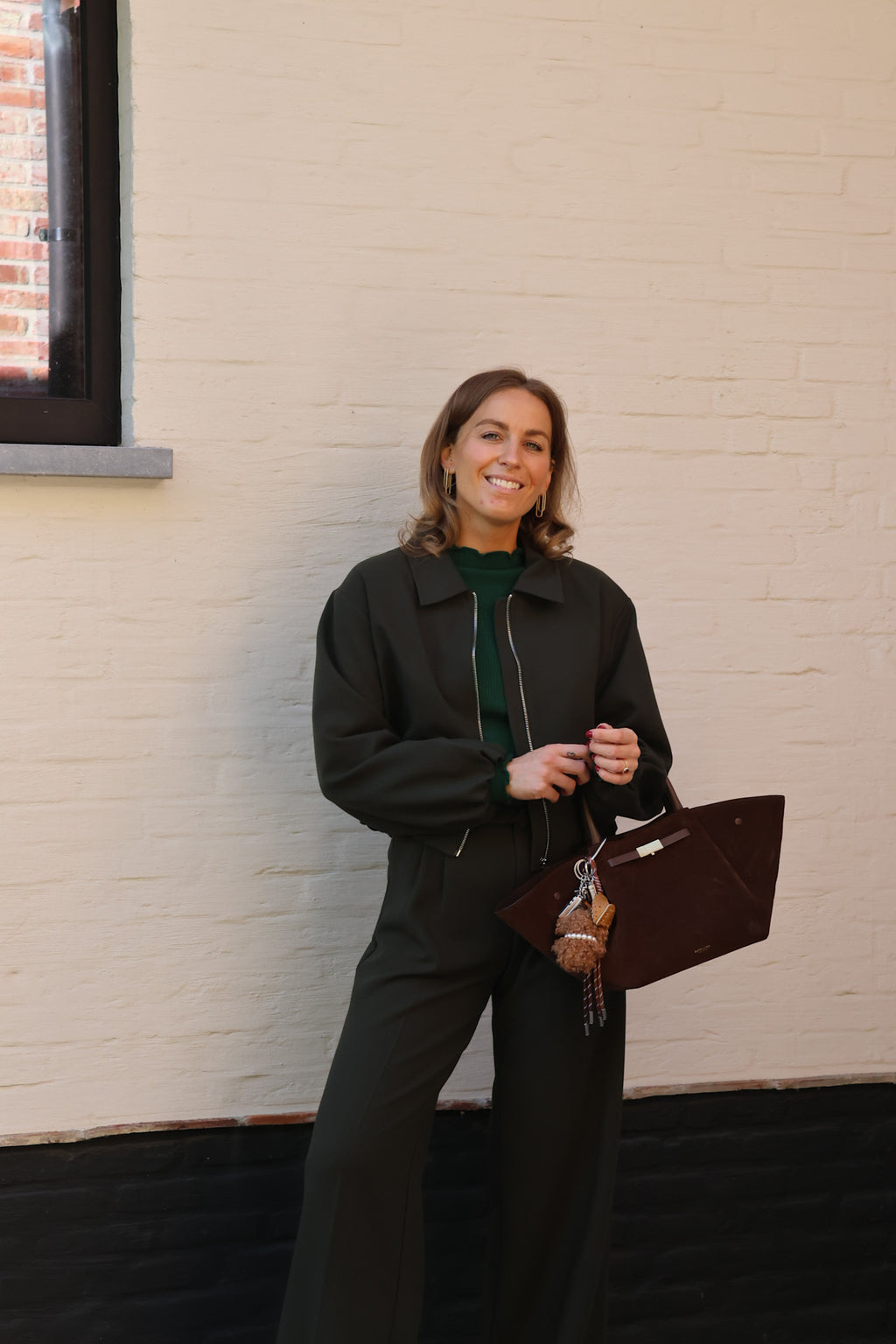 Linde cropped vestje diepgroen