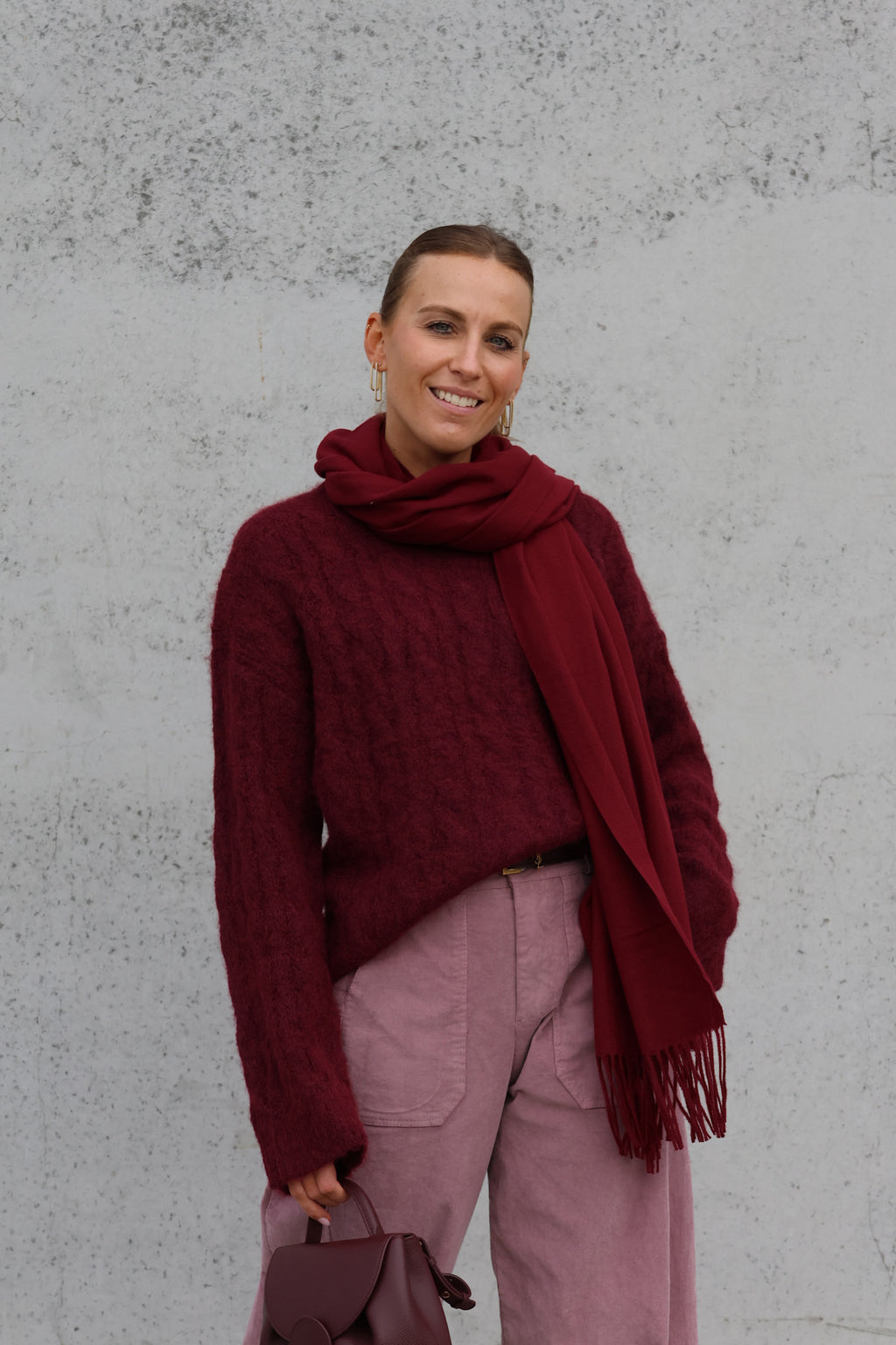 Alizée cable knit burgundy