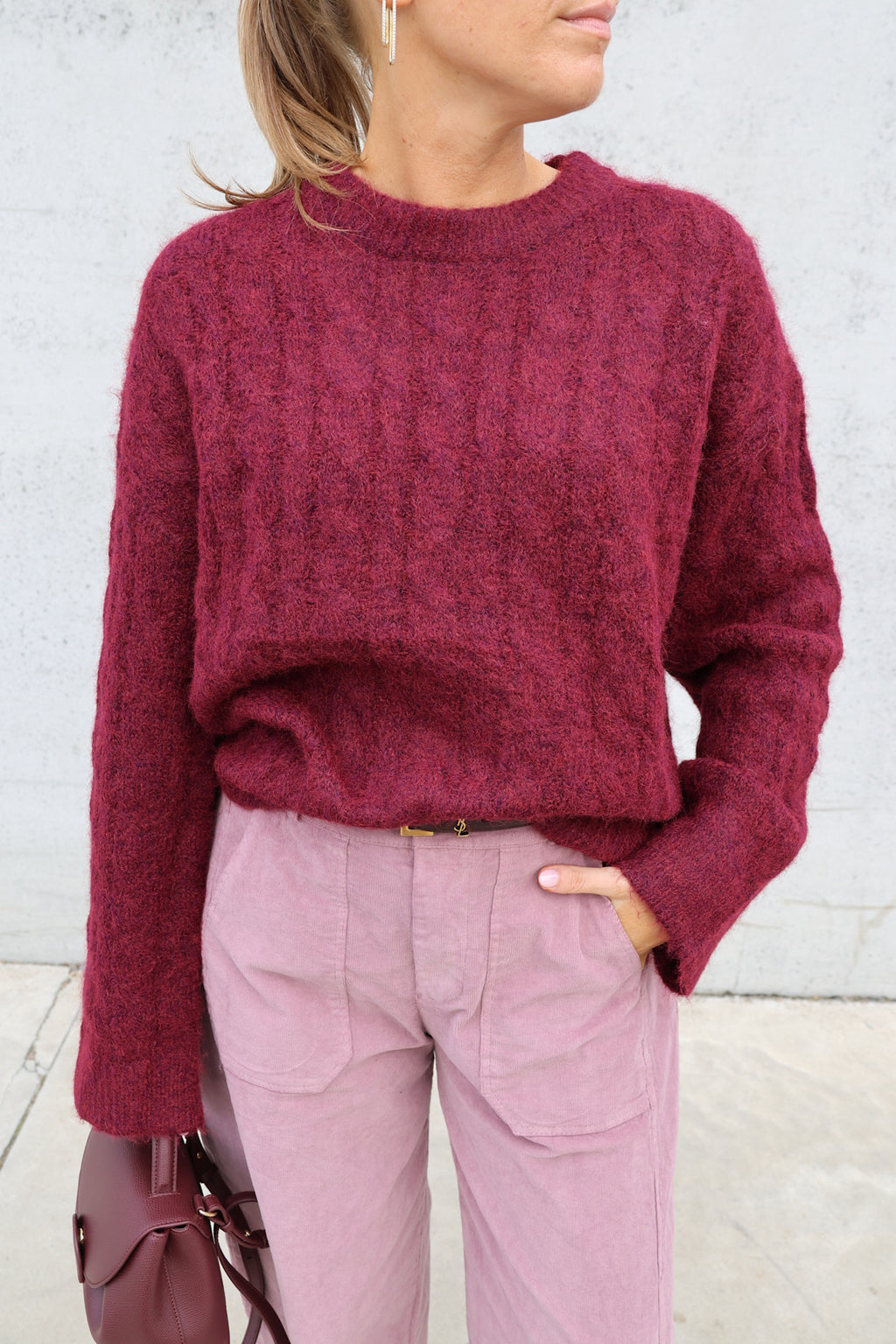 Alizée cable knit burgundy