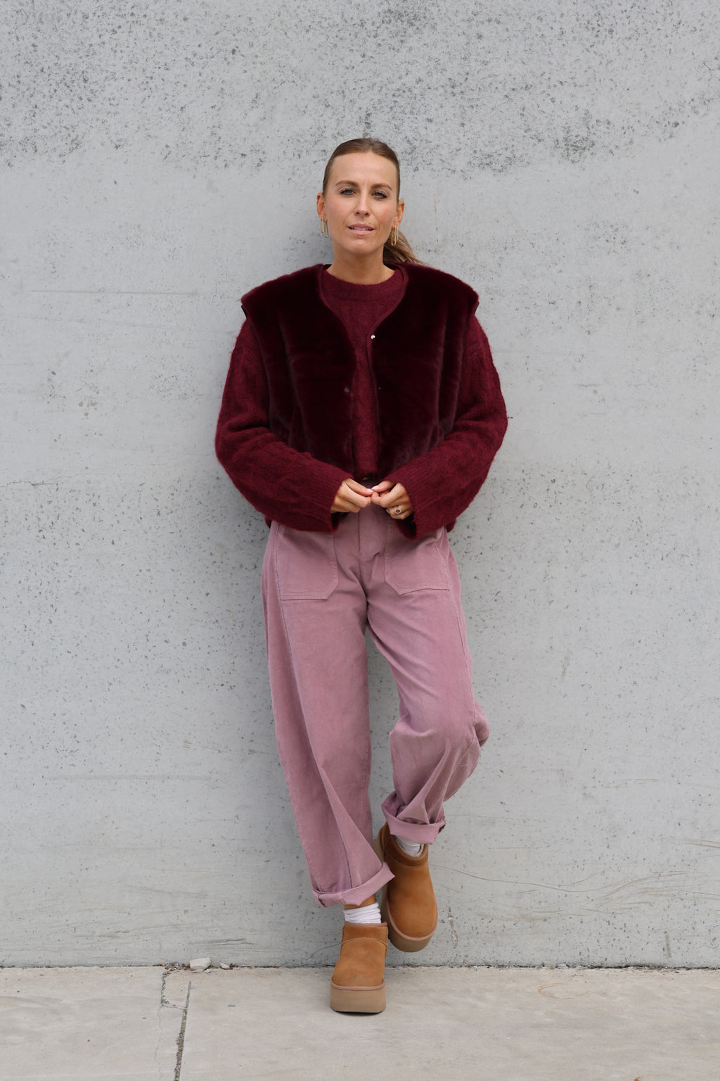 Alizée cable knit burgundy