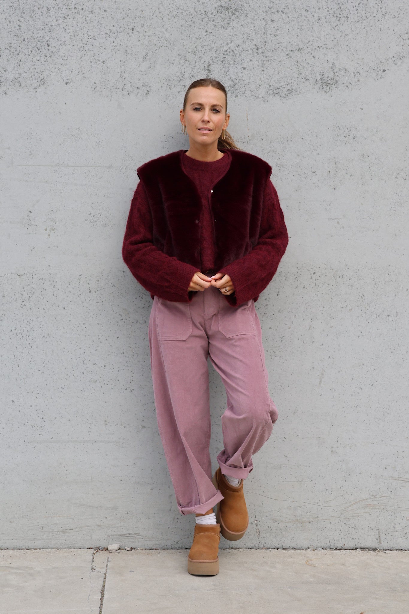 Alizée cable knit burgundy