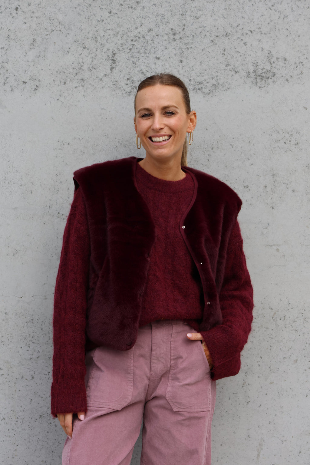 Alizée cable knit burgundy