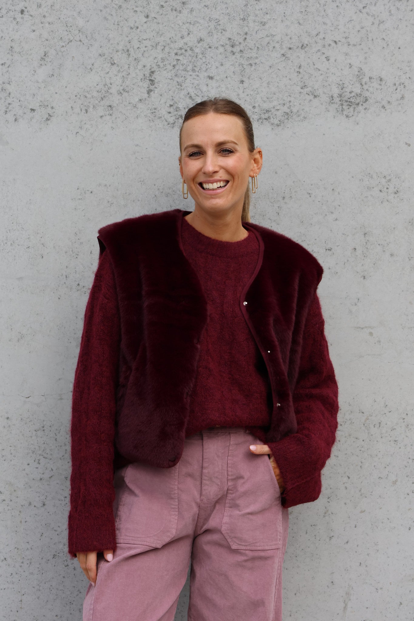 Alizée cable knit burgundy