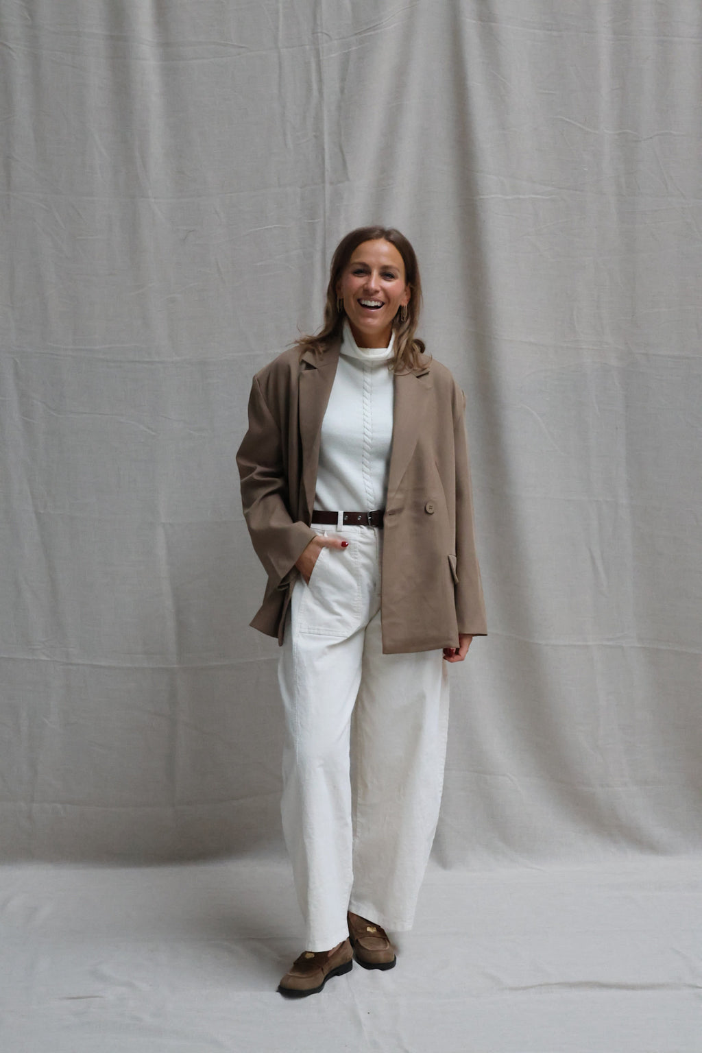 Nalou high neck top offwhite