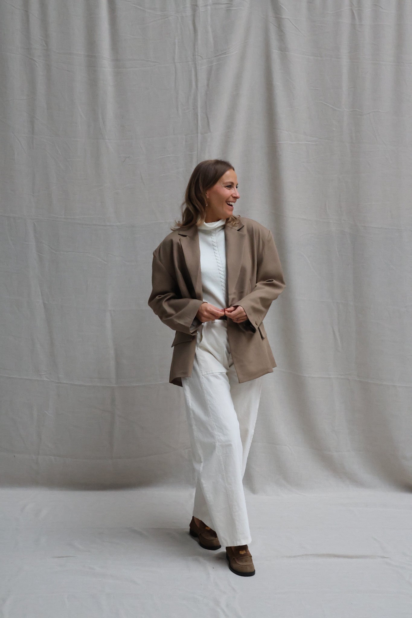 Viona camel oversized blazer