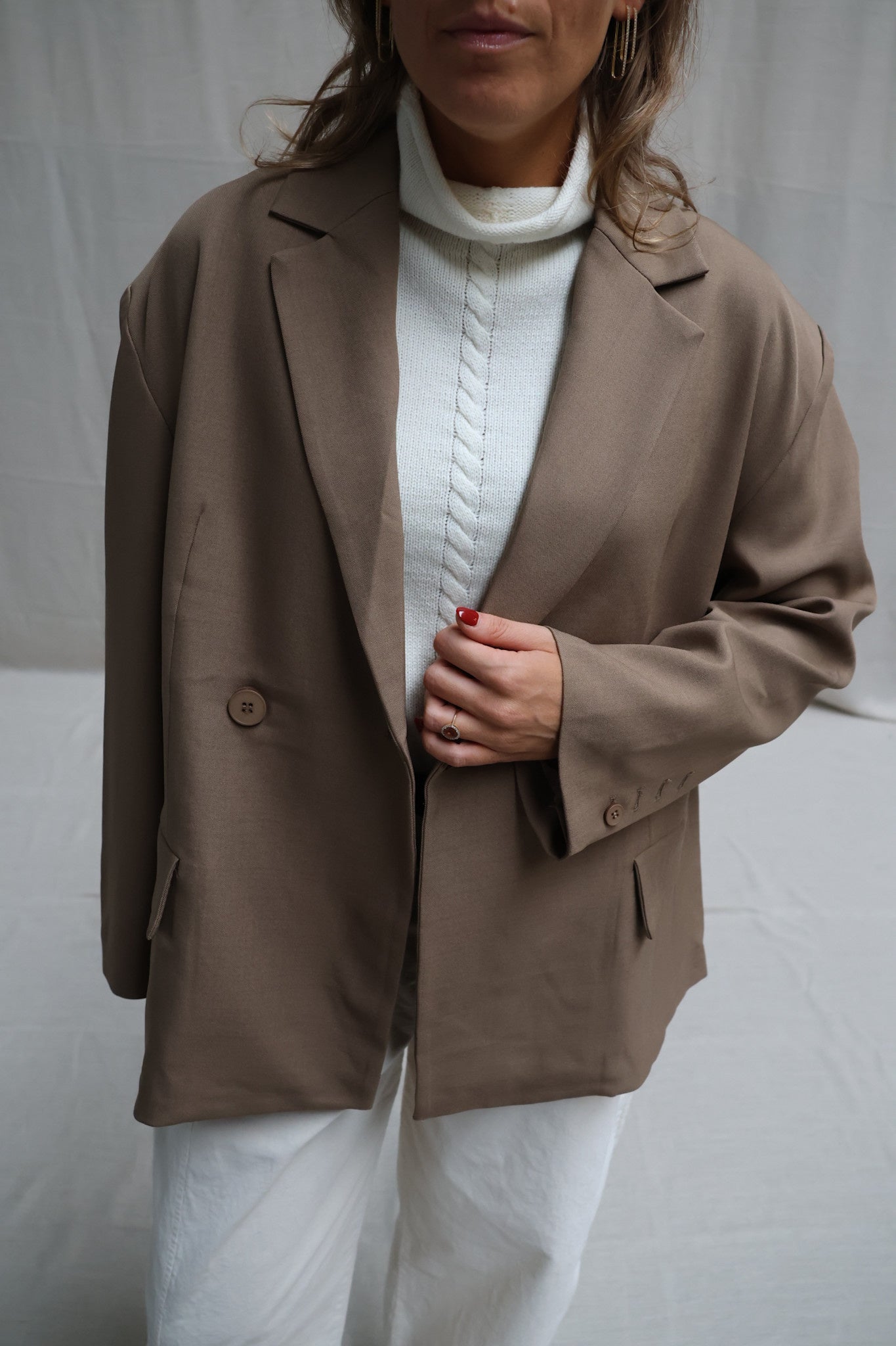 Viona camel oversized blazer