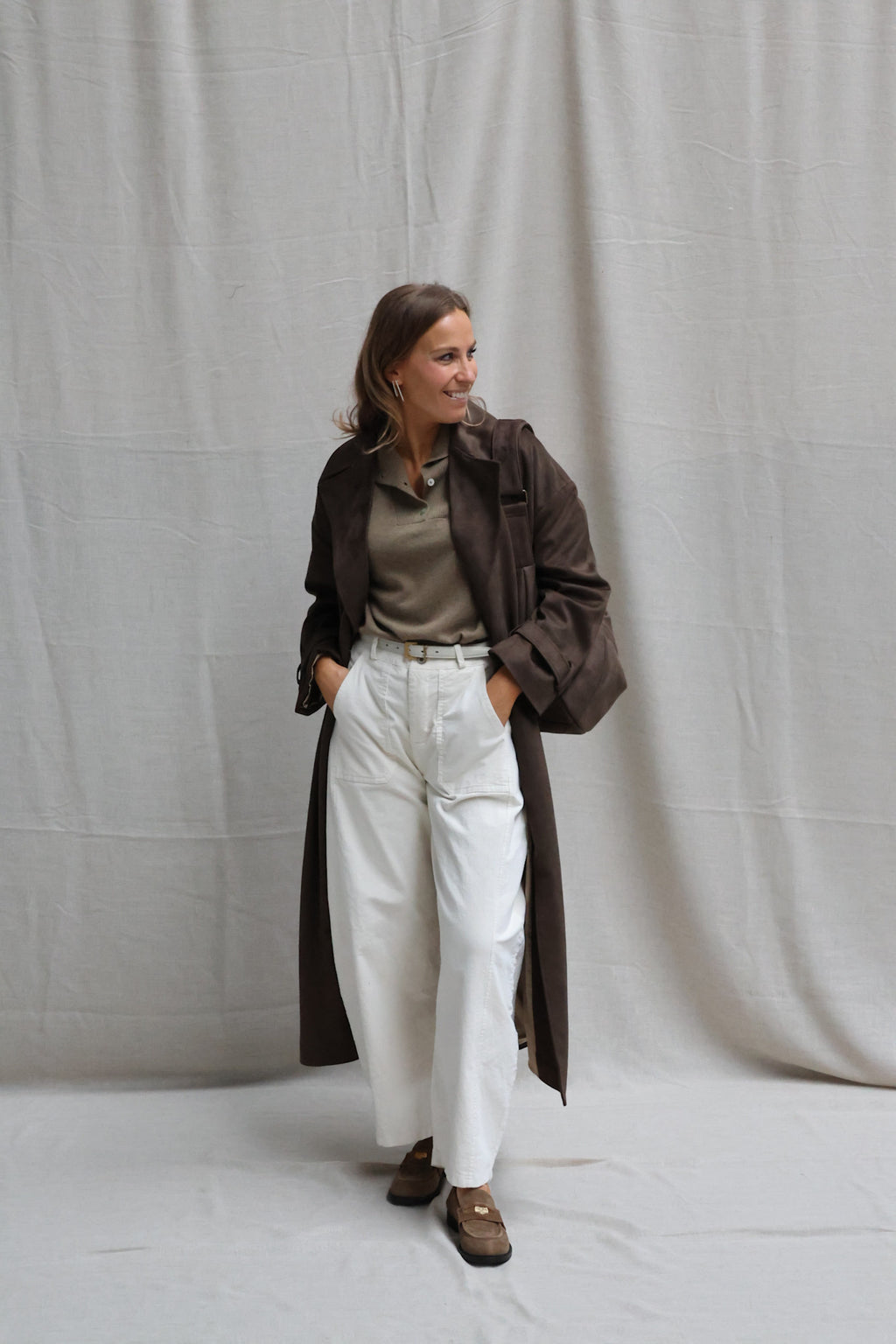 Phebe collar top kaki