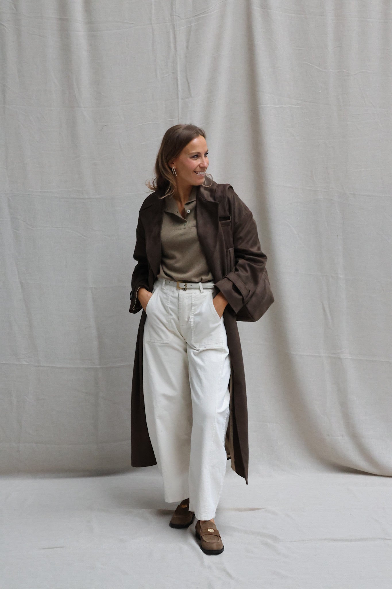 Phebe collar top kaki