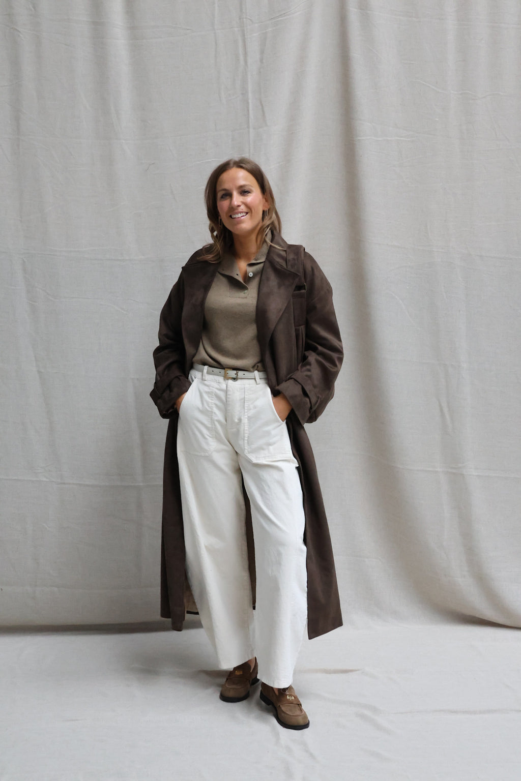 Phebe collar top kaki