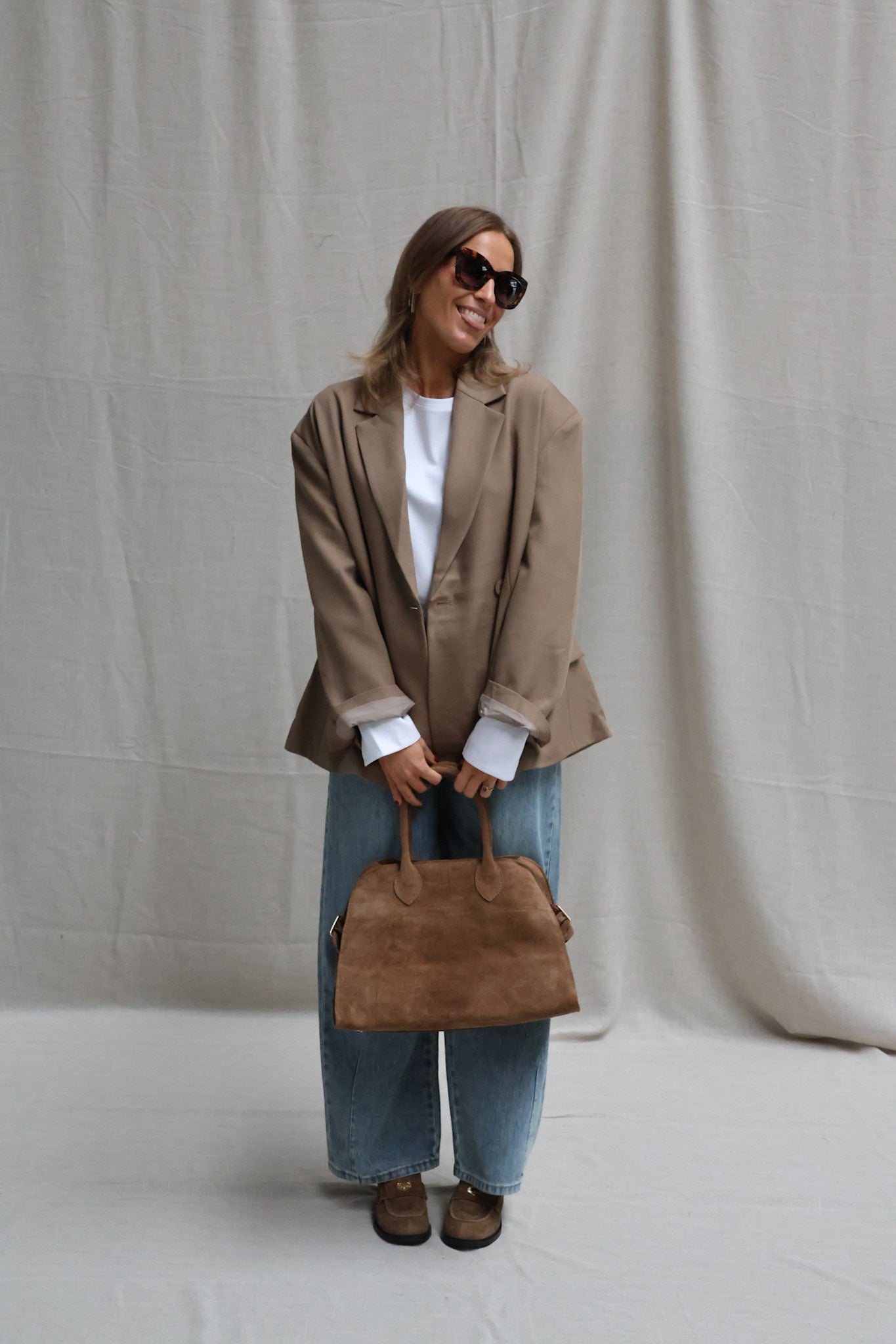 Viona camel oversized blazer