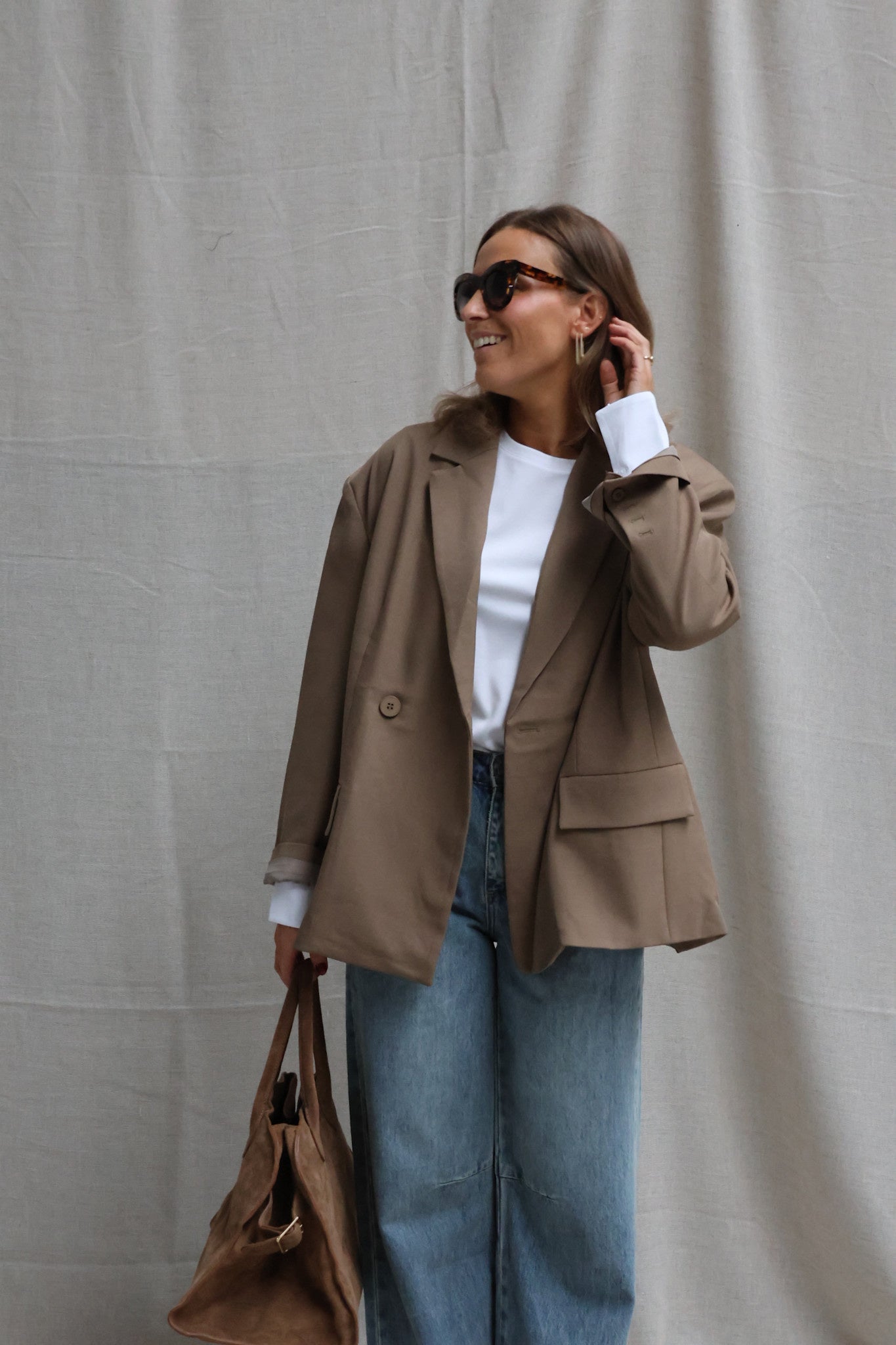 Viona camel oversized blazer