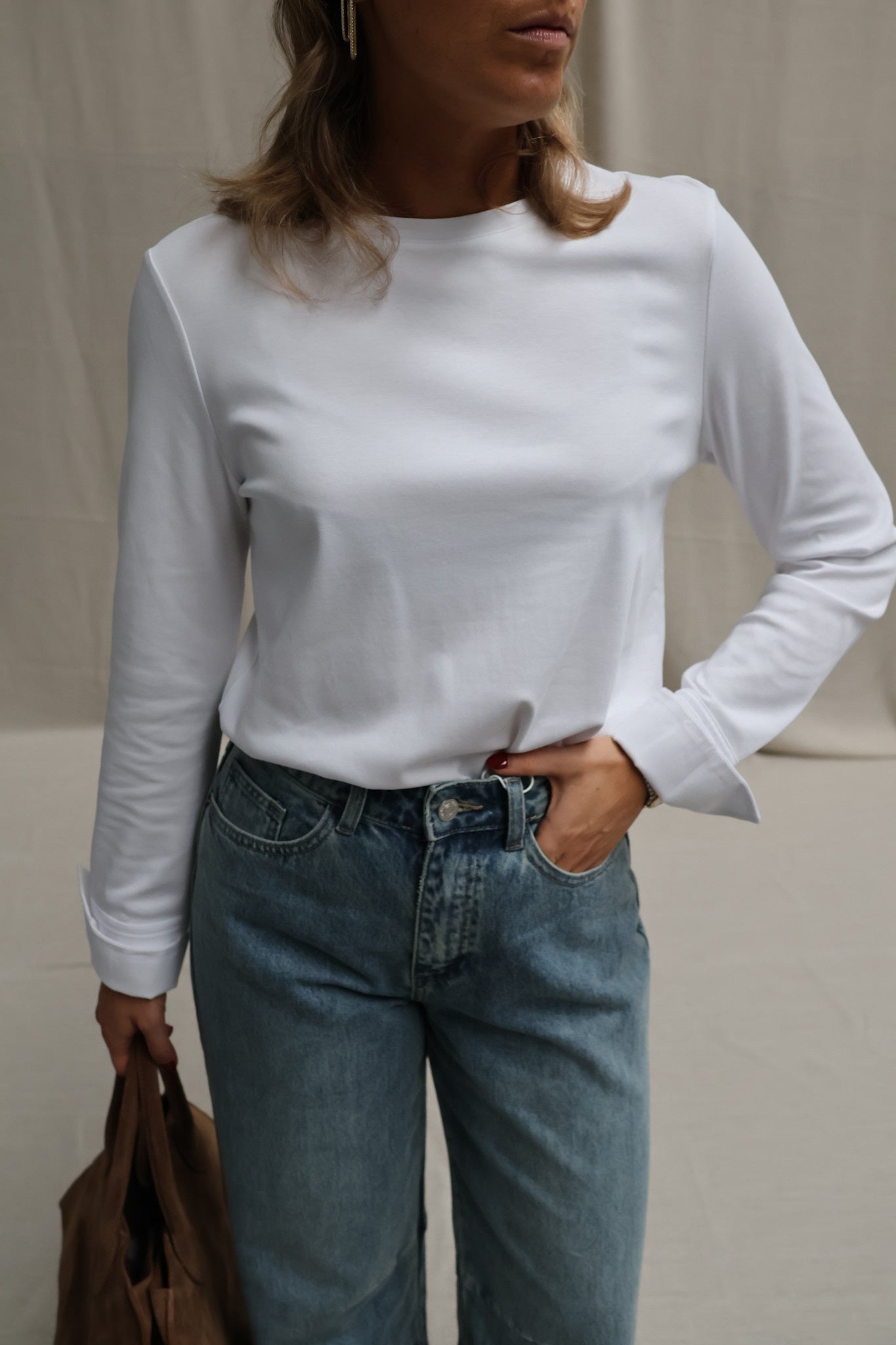 Ayla detail longsleeve white